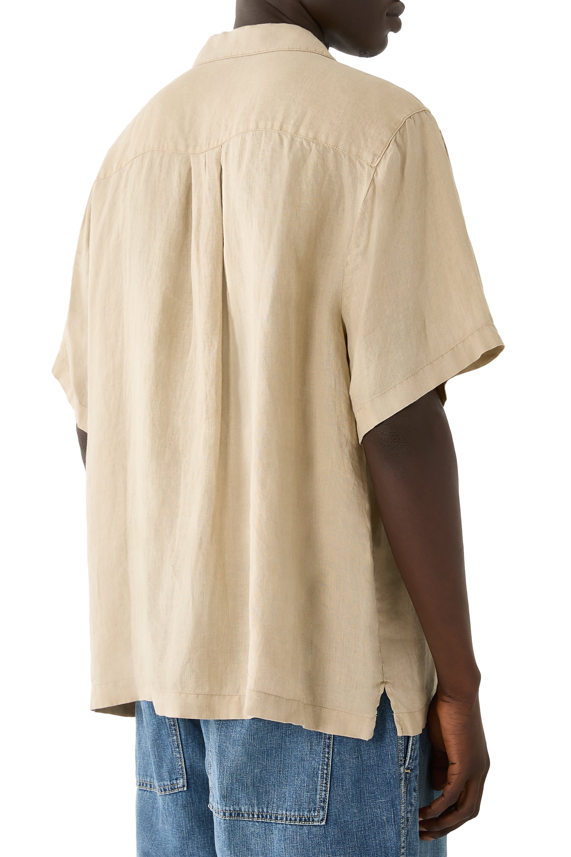 Shirttail Hem Short Sleeves Shirt