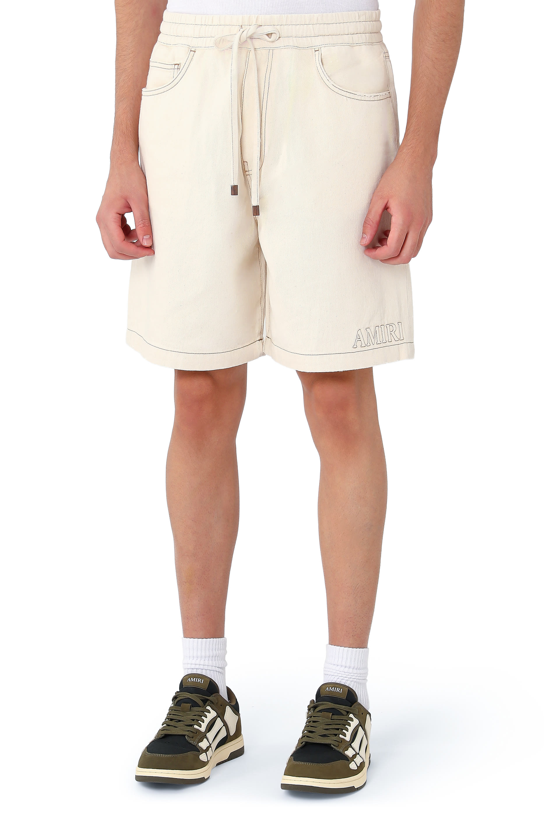 Drawstring Denim Shorts