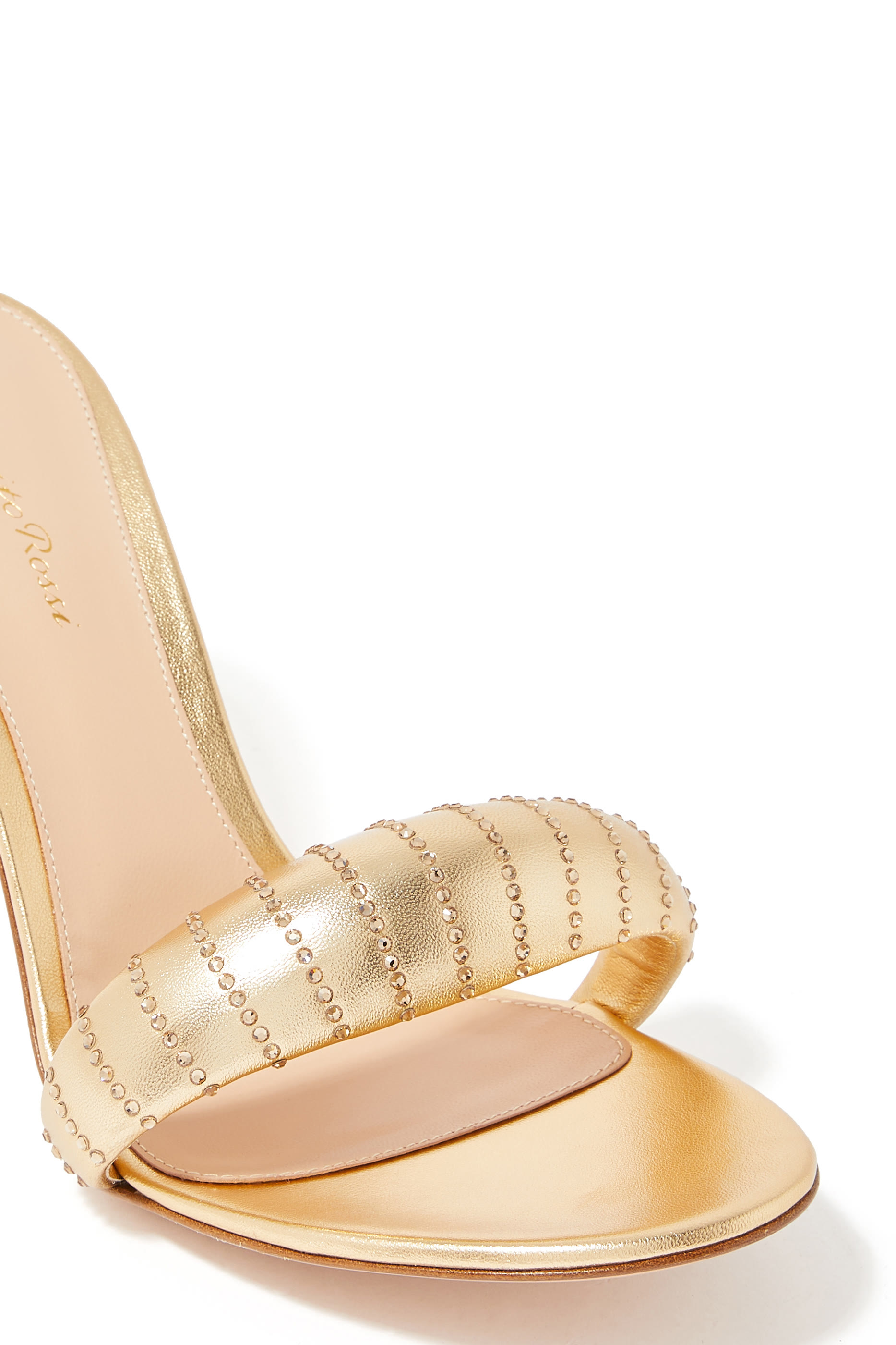 Bijoux 85 Crystal Embellished Metallic Leather Mules