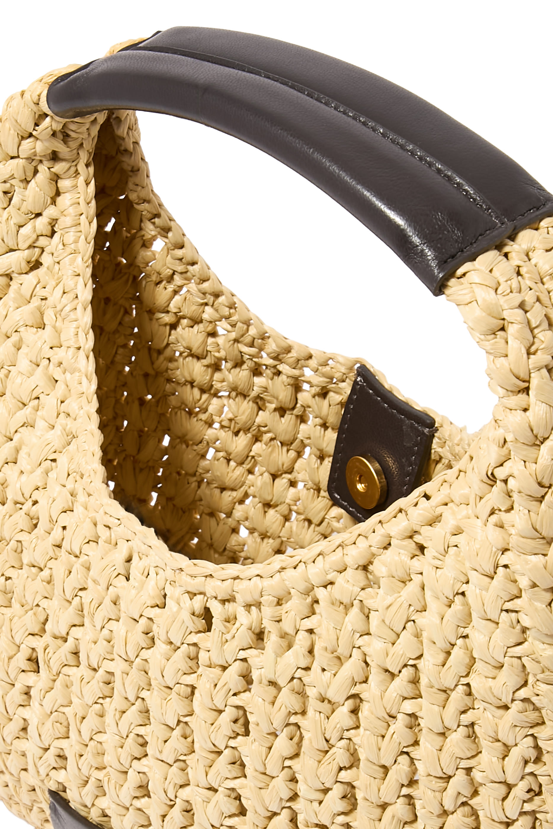 Raffia Crochet Small Hobo Bag