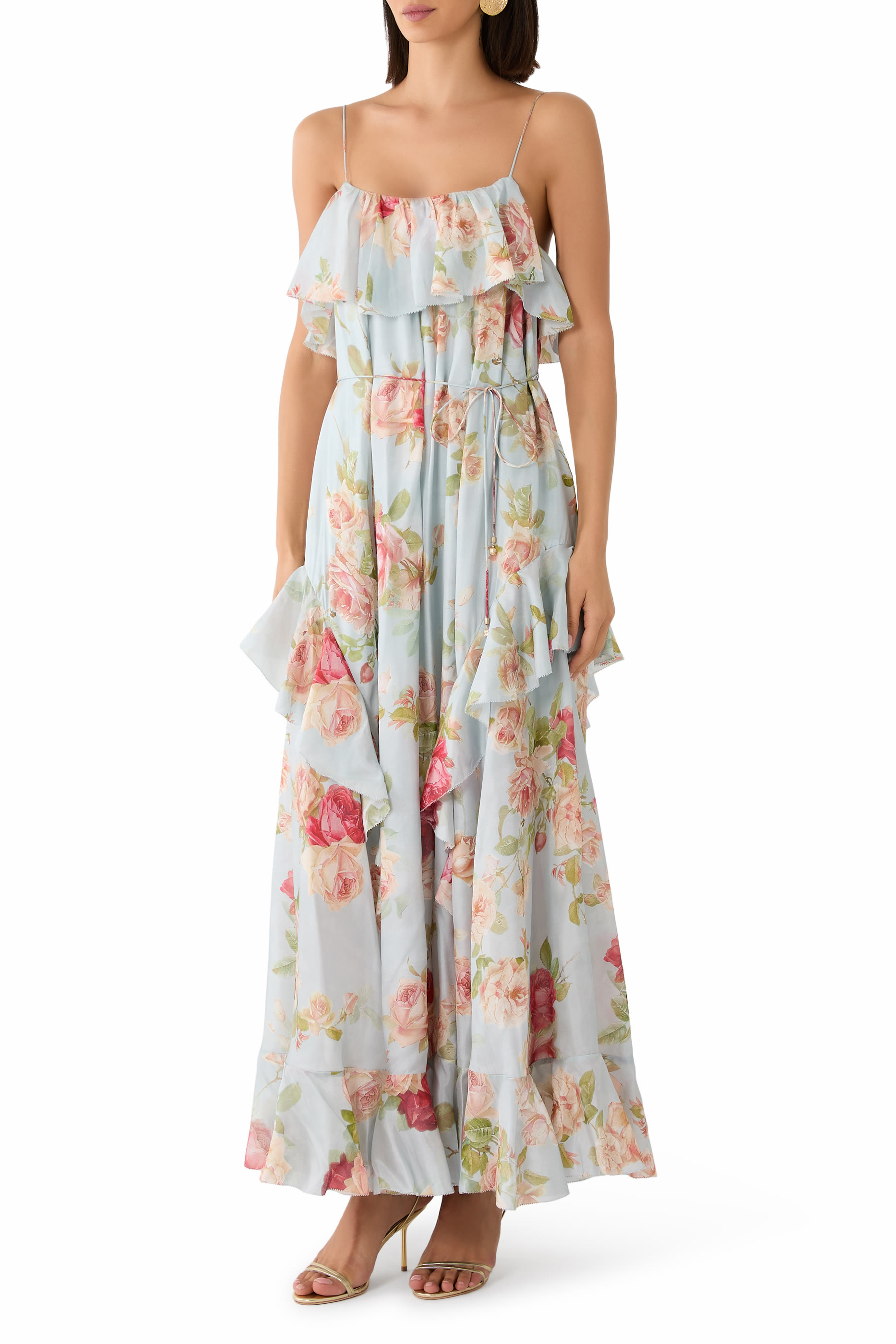 Roselight Frill Maxi Dress