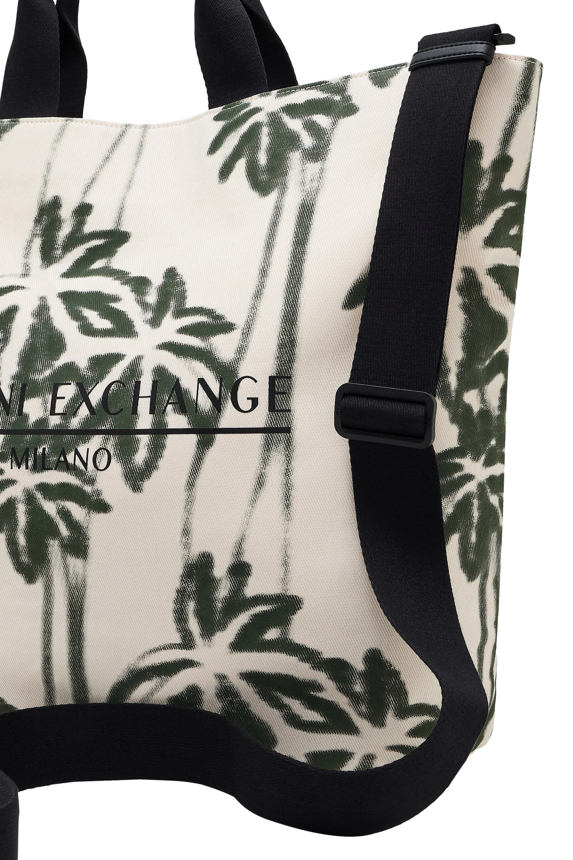 Palm-Patterned Cotton Shopper Bag