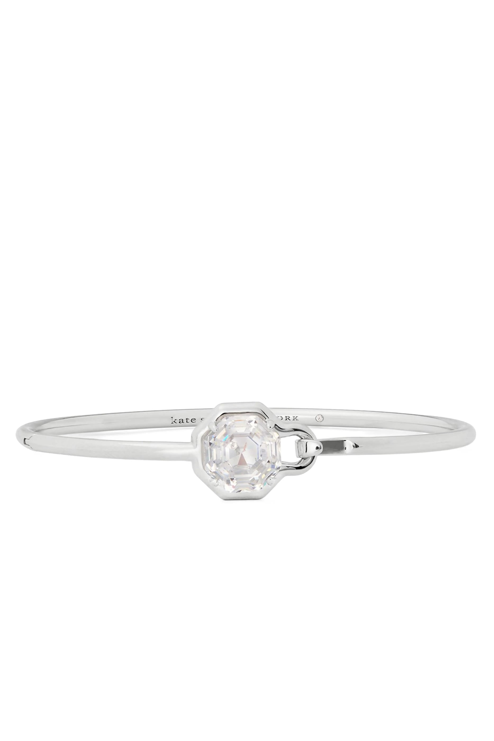 Opulence Octagon Stone Bangle, Plated Metal & Cubic Zirconia