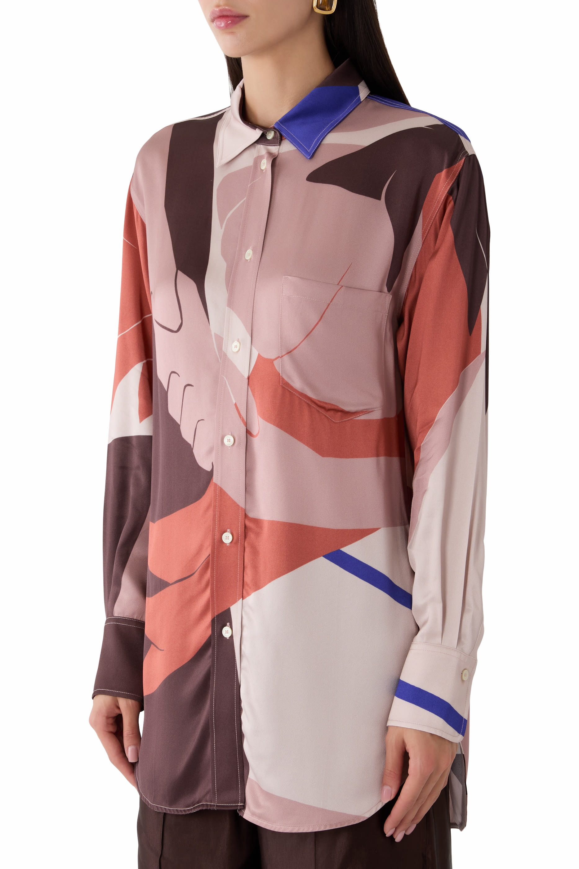 Remi Shirt in Abstract Earth Print 