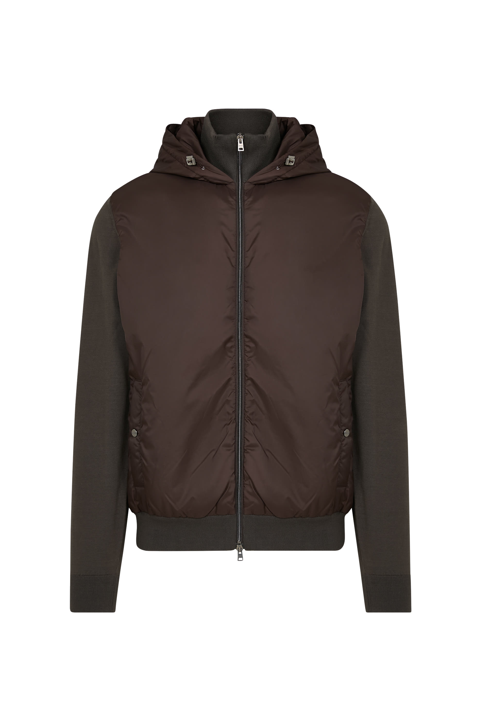 Hooded Cotton & Technical Fabric Blouson