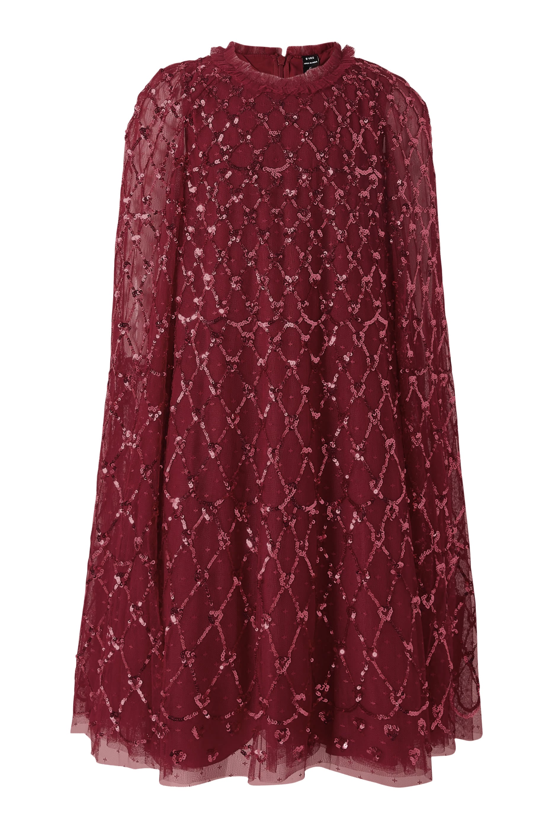 Kids Heart Lattice Cape Dress