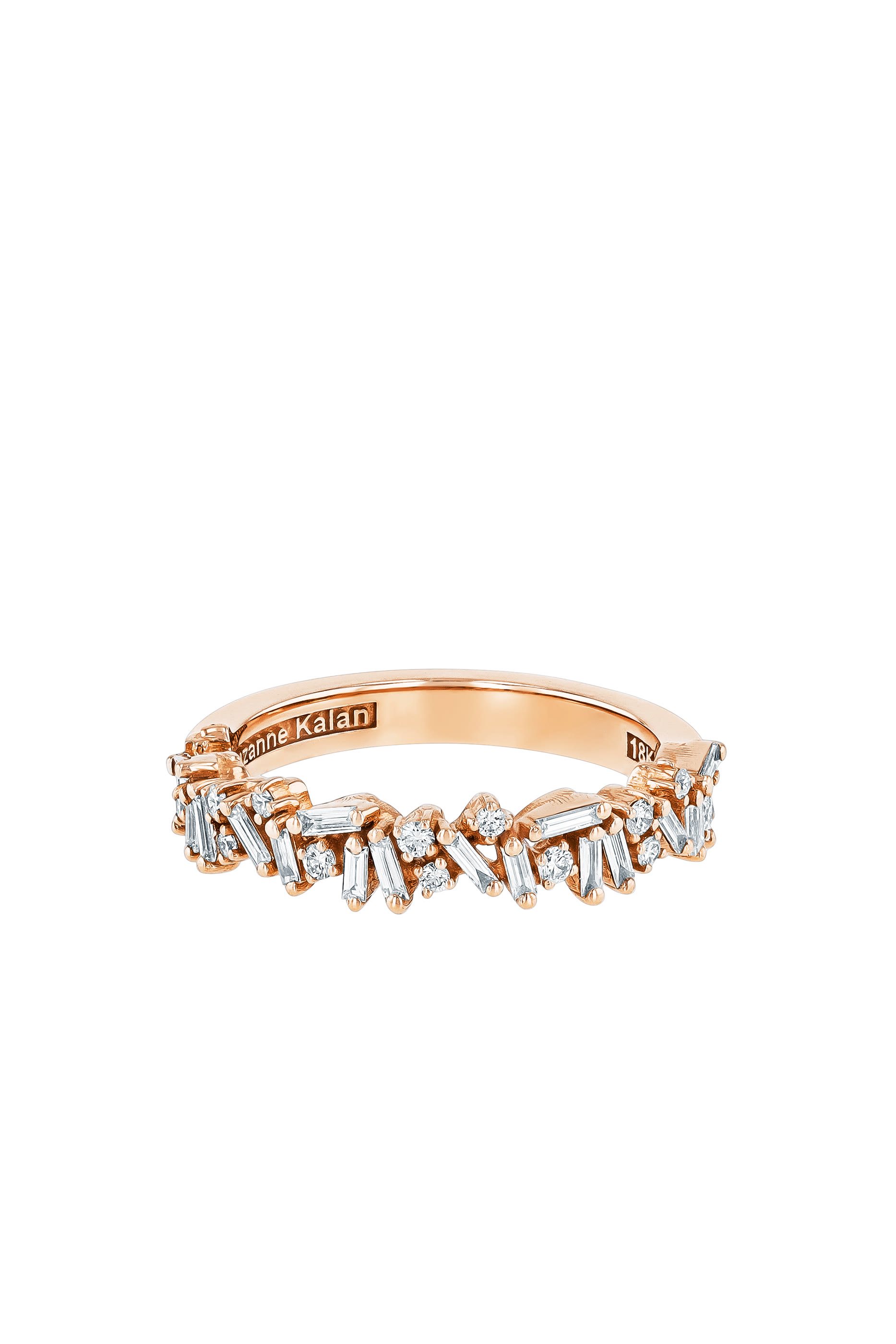Classic Icon Half Band Ring, 18K Rose Gold & Diamonds