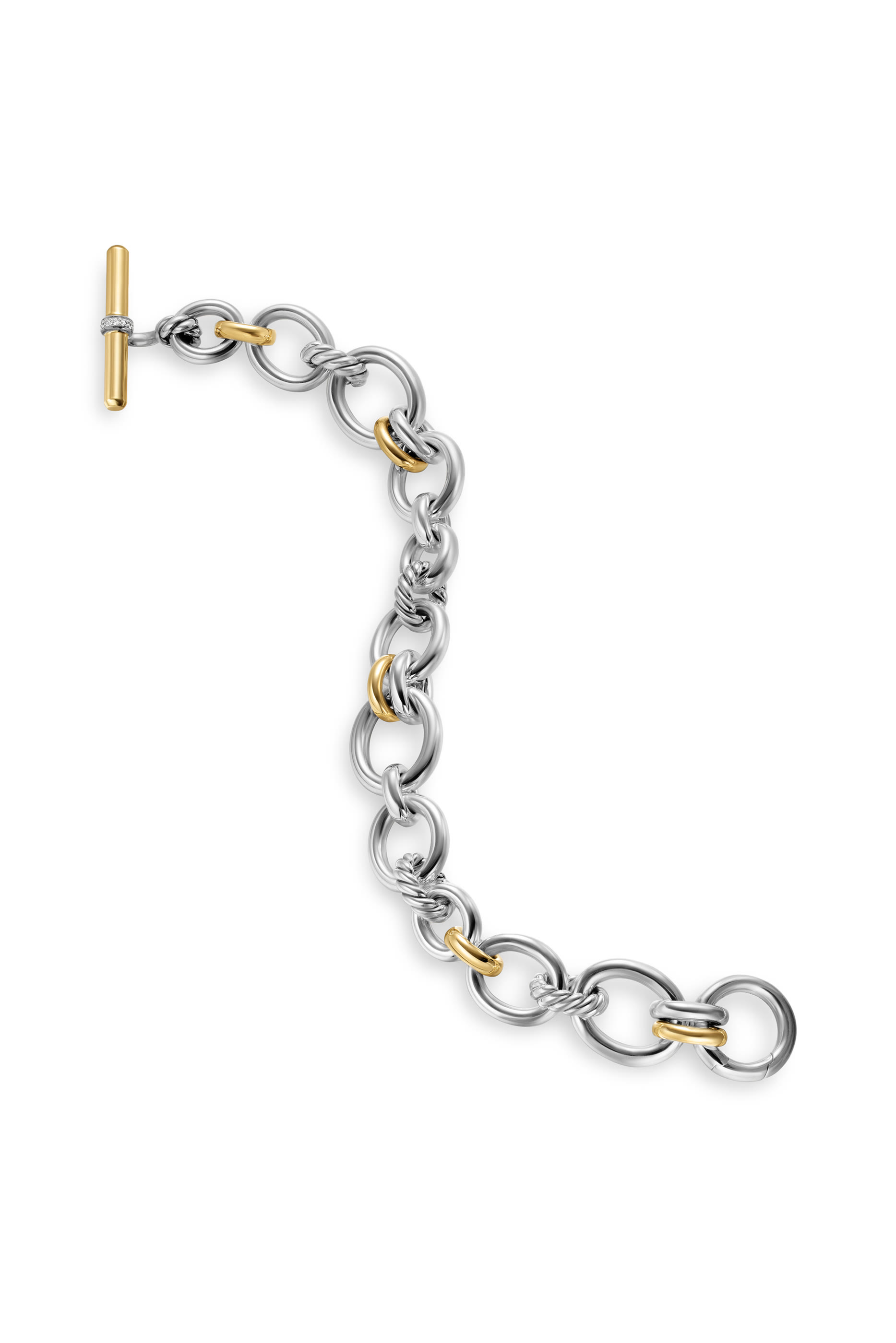  DY Mercer® Chain Bracelet, Sterling Silver with 18K Yellow Gold & Diamonds