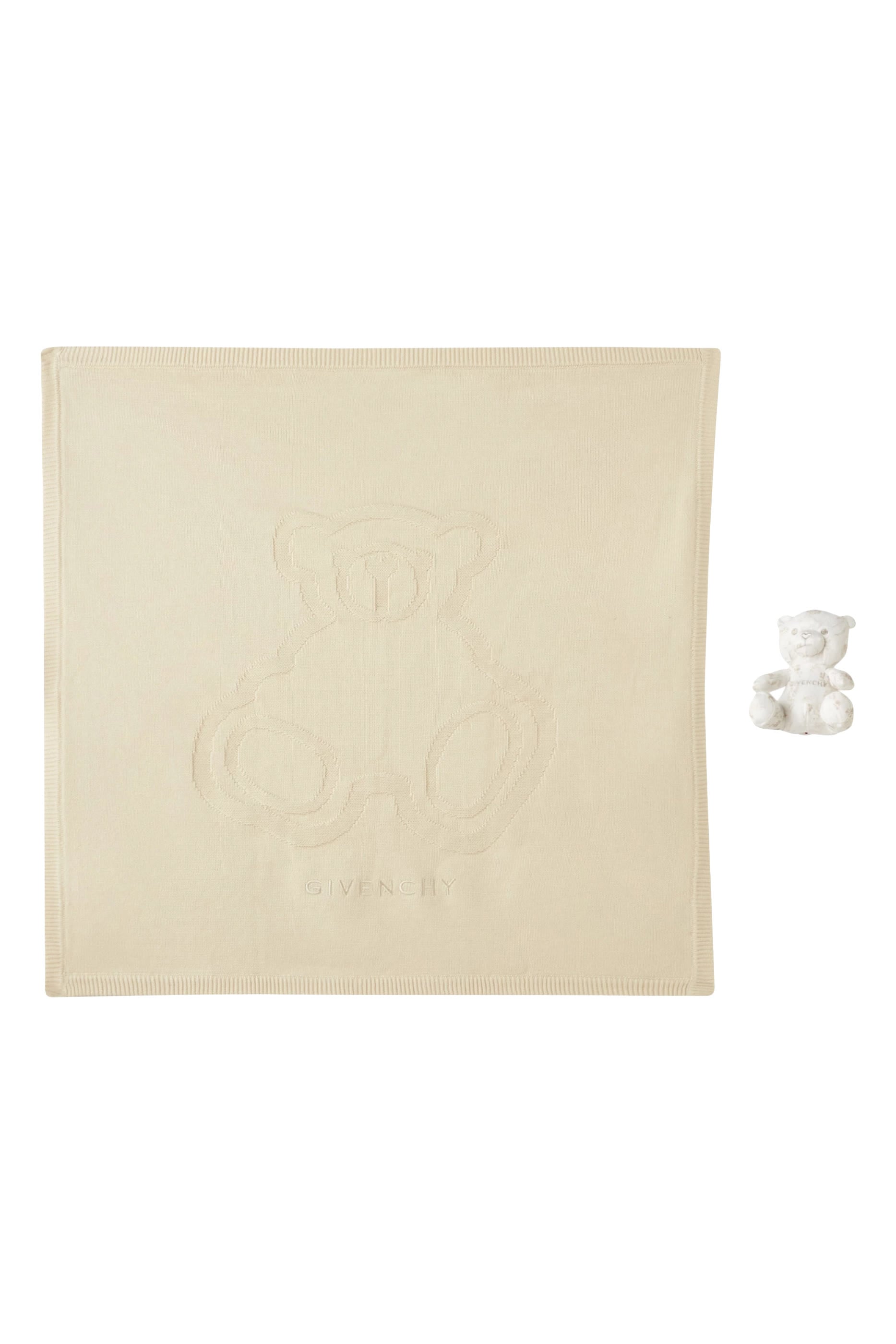 Kids Teddy-Bear Embroidered-Blanket Gift Set