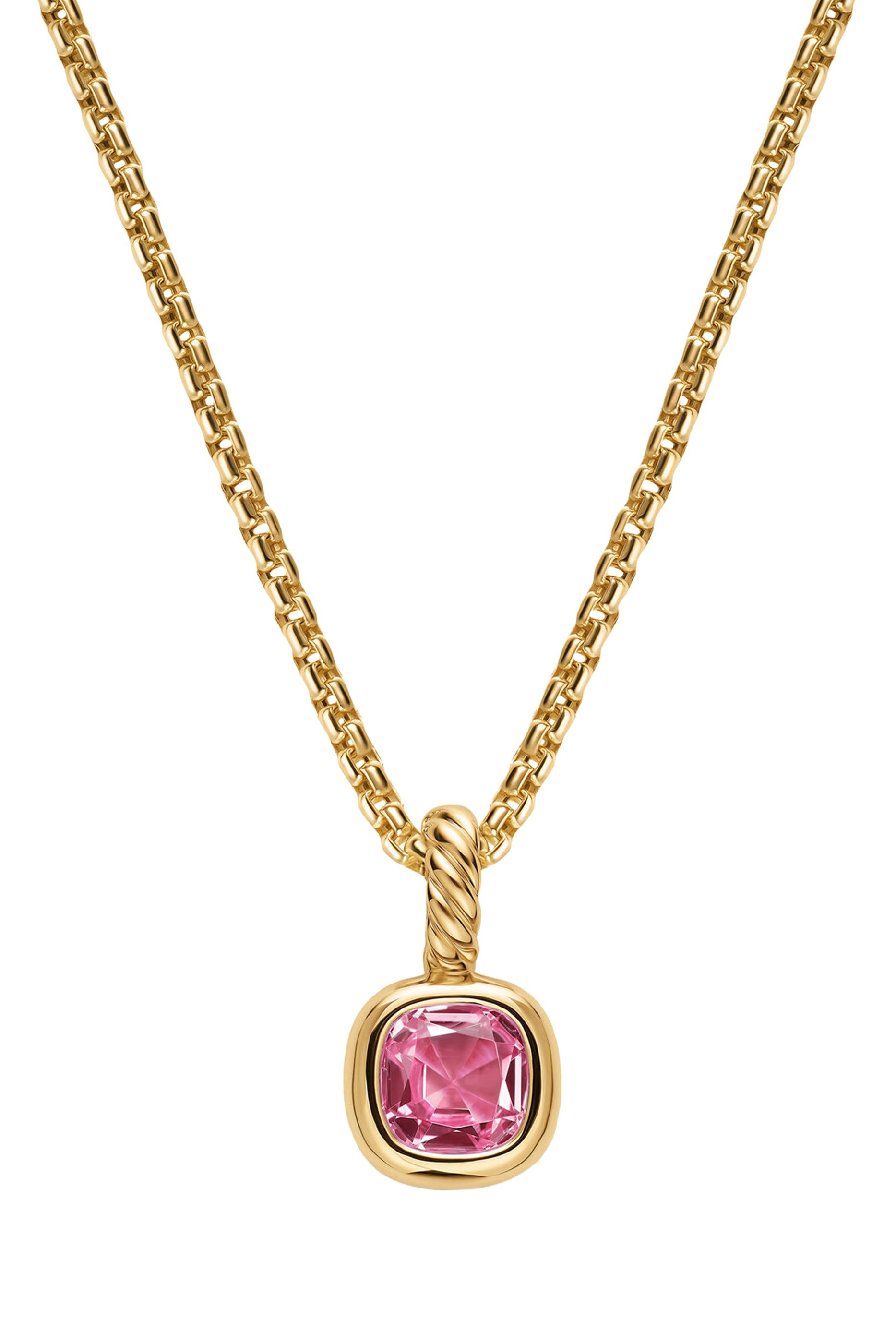 Mini Cushion Cut Amulet, 18K Yellow Gold &  Amethyst 