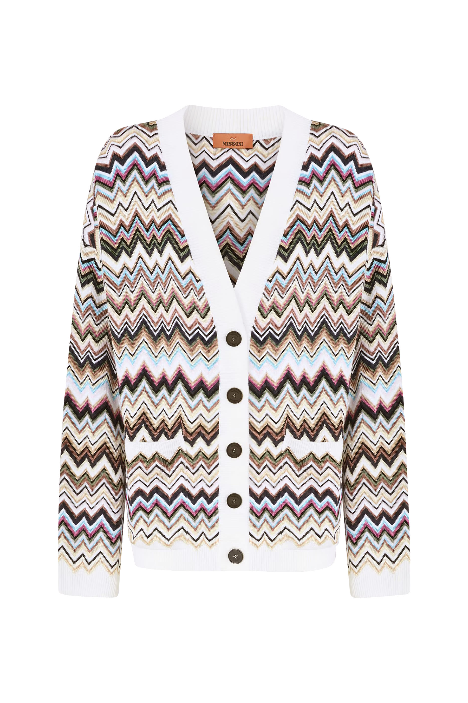  Chevron Buttoned Cardigan