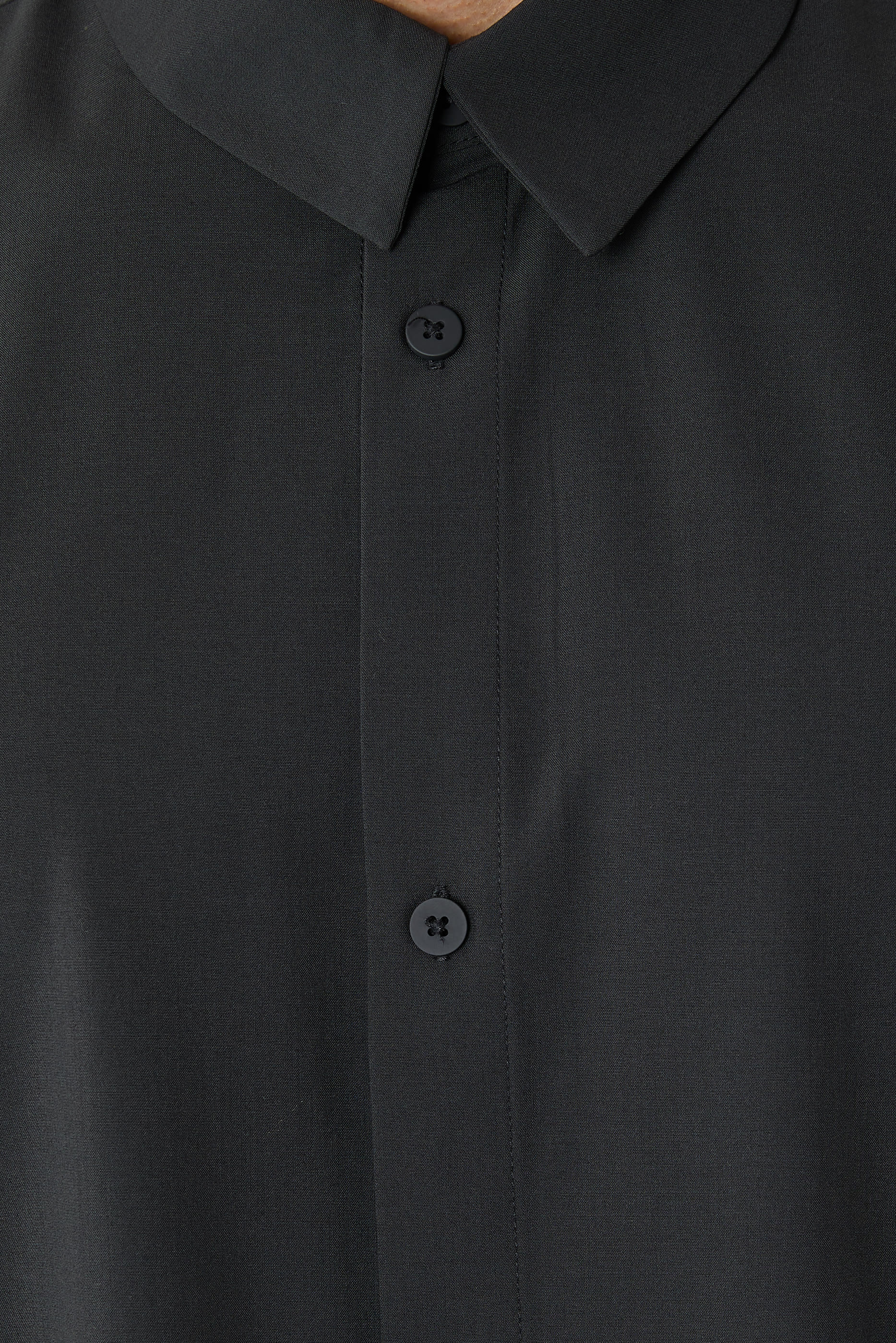 Silk Blend 3/4 Sleeve Button Up Shirt