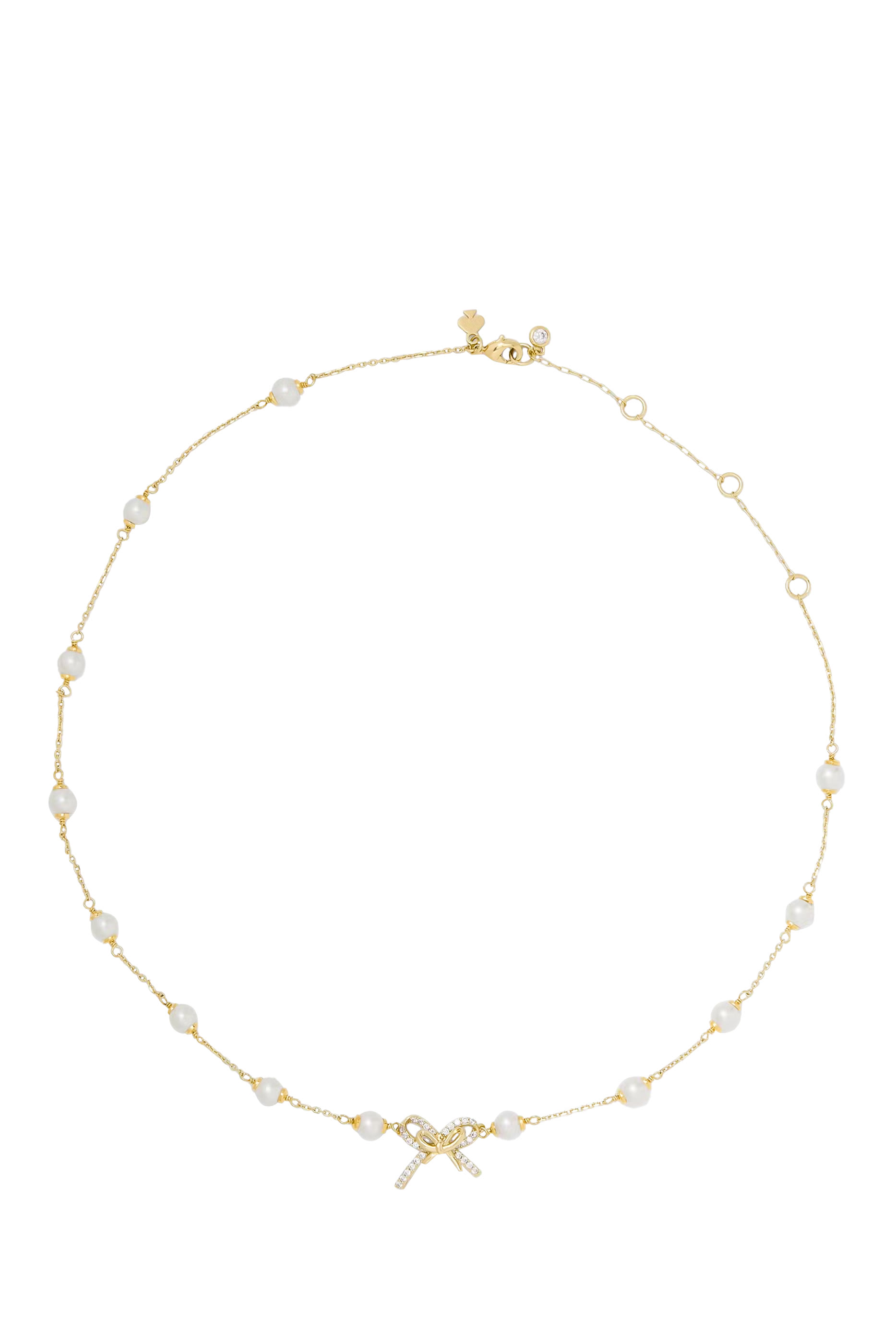  Girlie Pearlie Pearl Bow Scatter Necklace