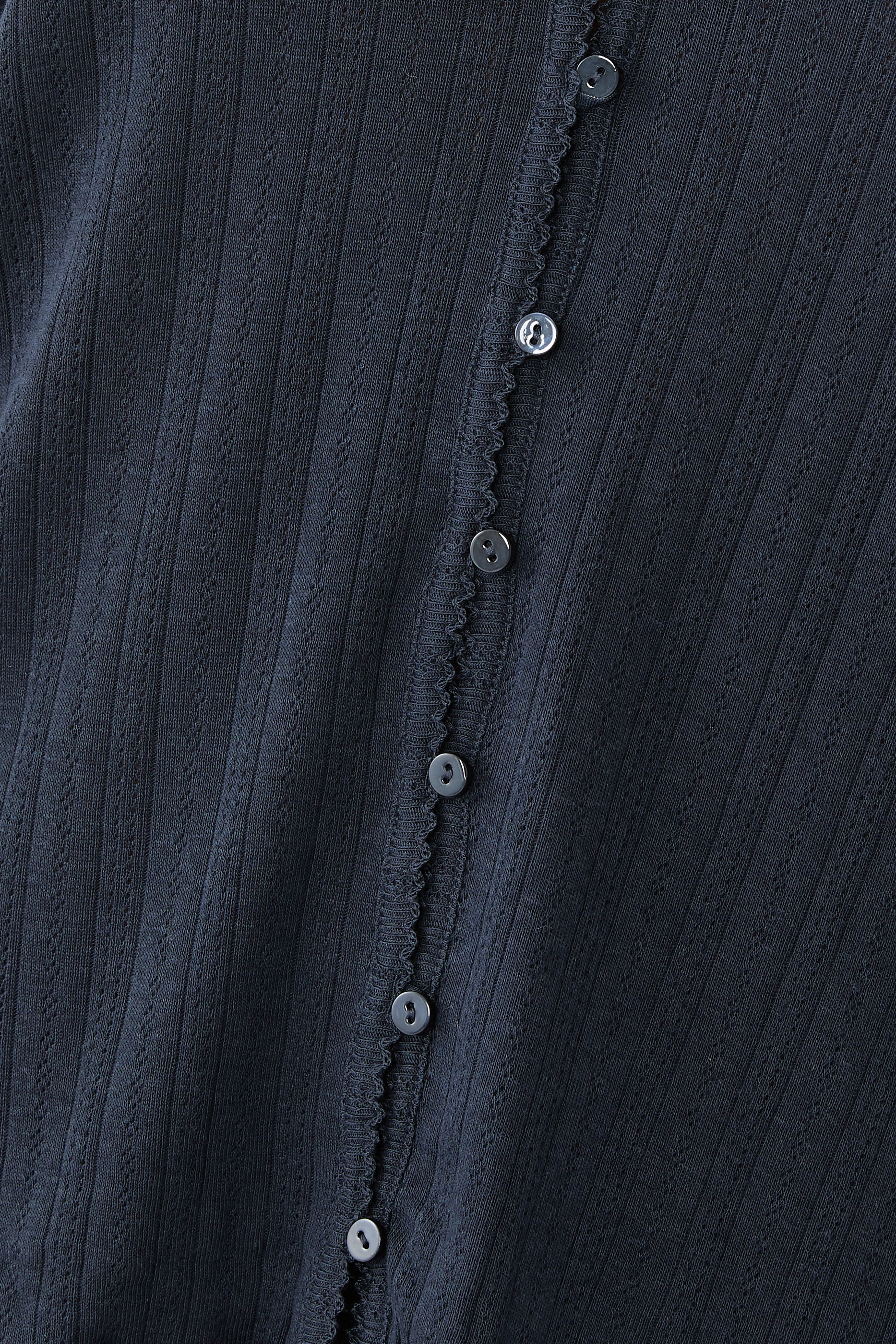 Pointelle Button Through Henley PJ Top 