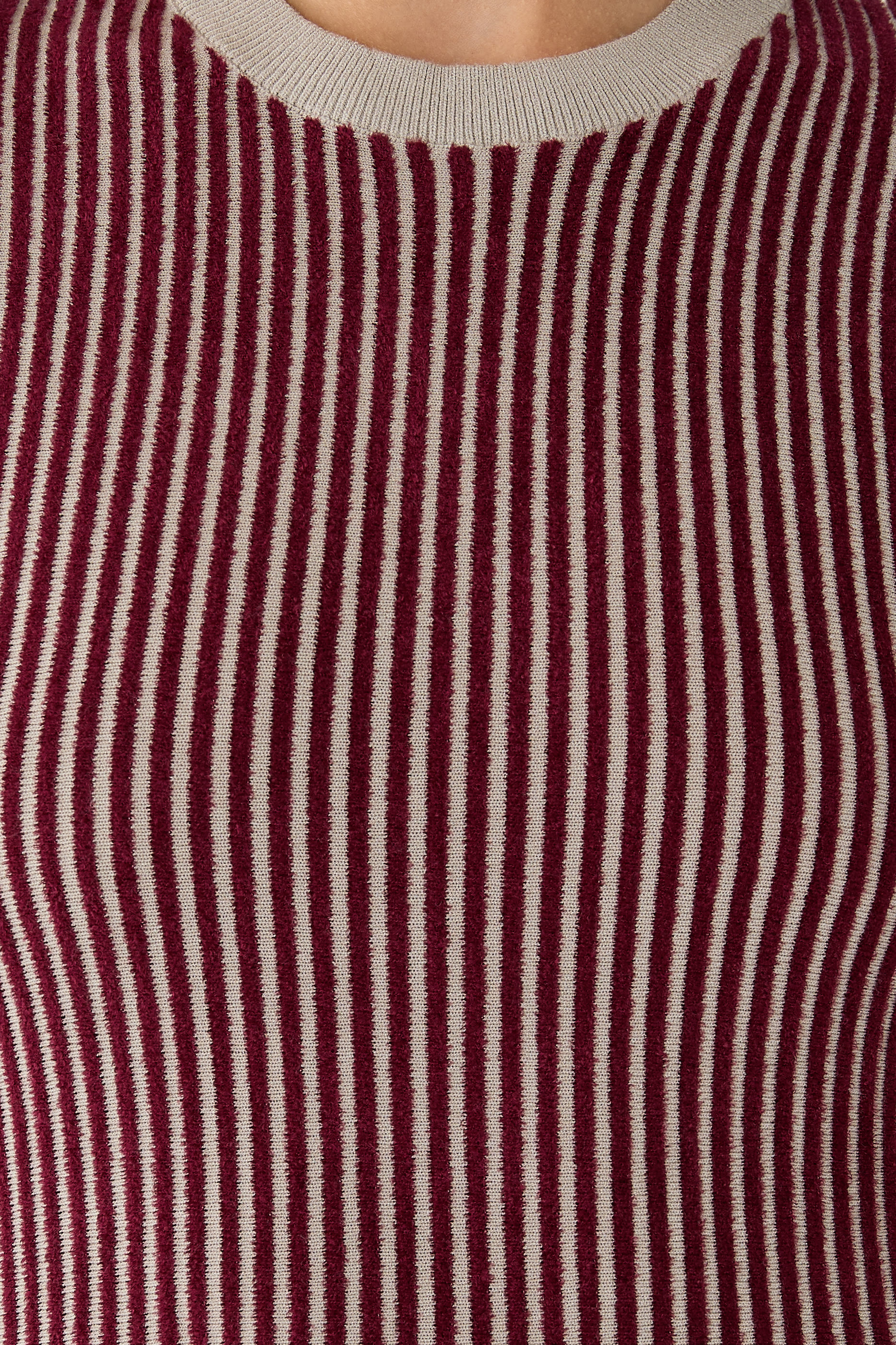 Striped Ottoman Knit Midi Dress