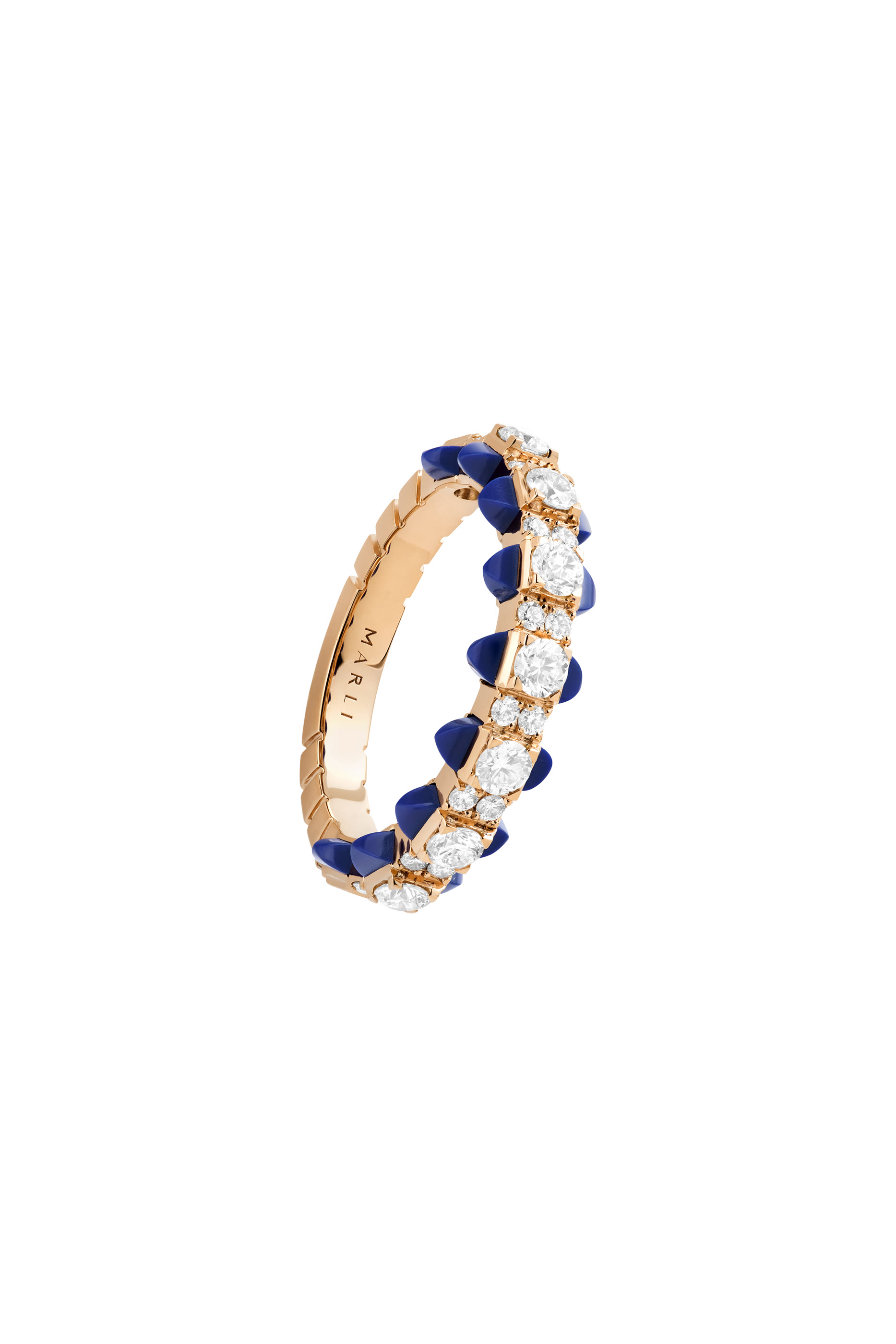 Tip-Top Ring, 18k Rose Gold with Lapis Lazuli & Diamond