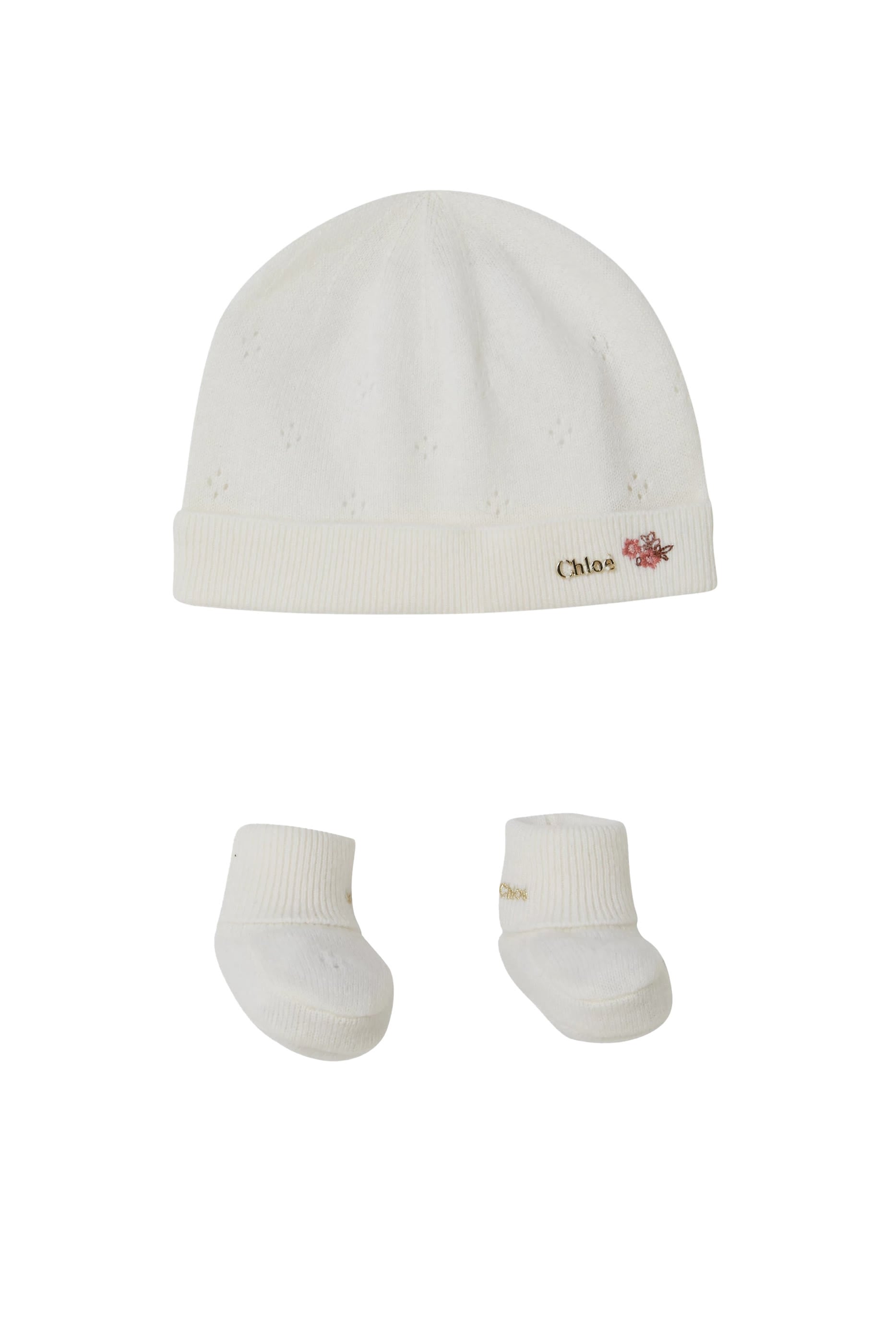 Kids Logo Knitted Beanie and Booties Gift Set