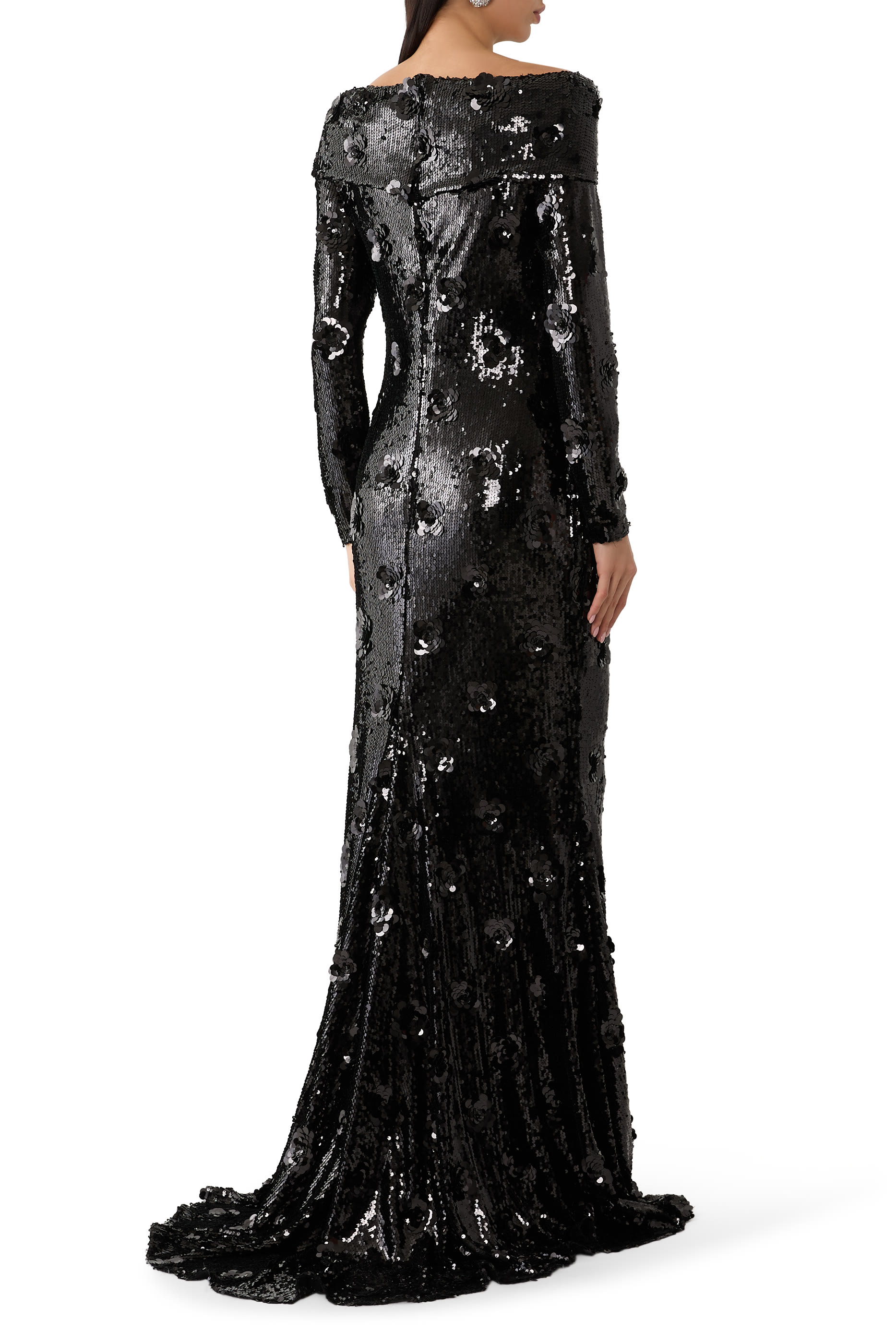 Sequin Embellished Evening Gown