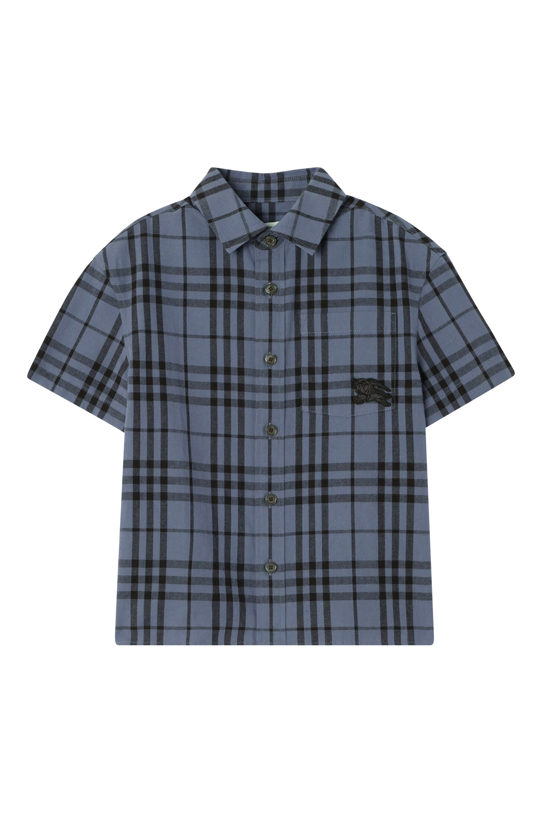 Kids Check Cotton Chambray Shirt