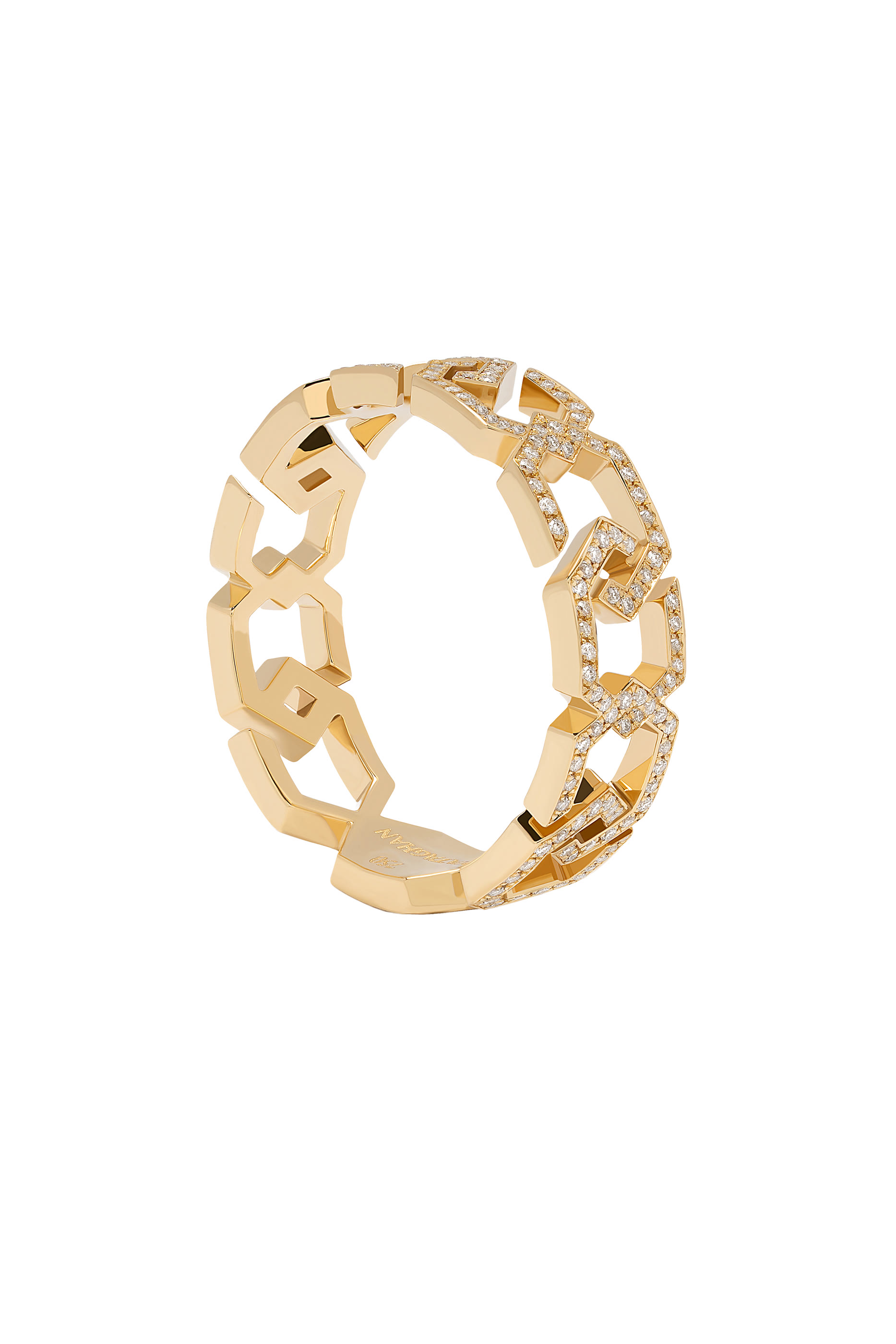  Infinity Eternity Band Ring, 18K Yellow Gold & Diamonds