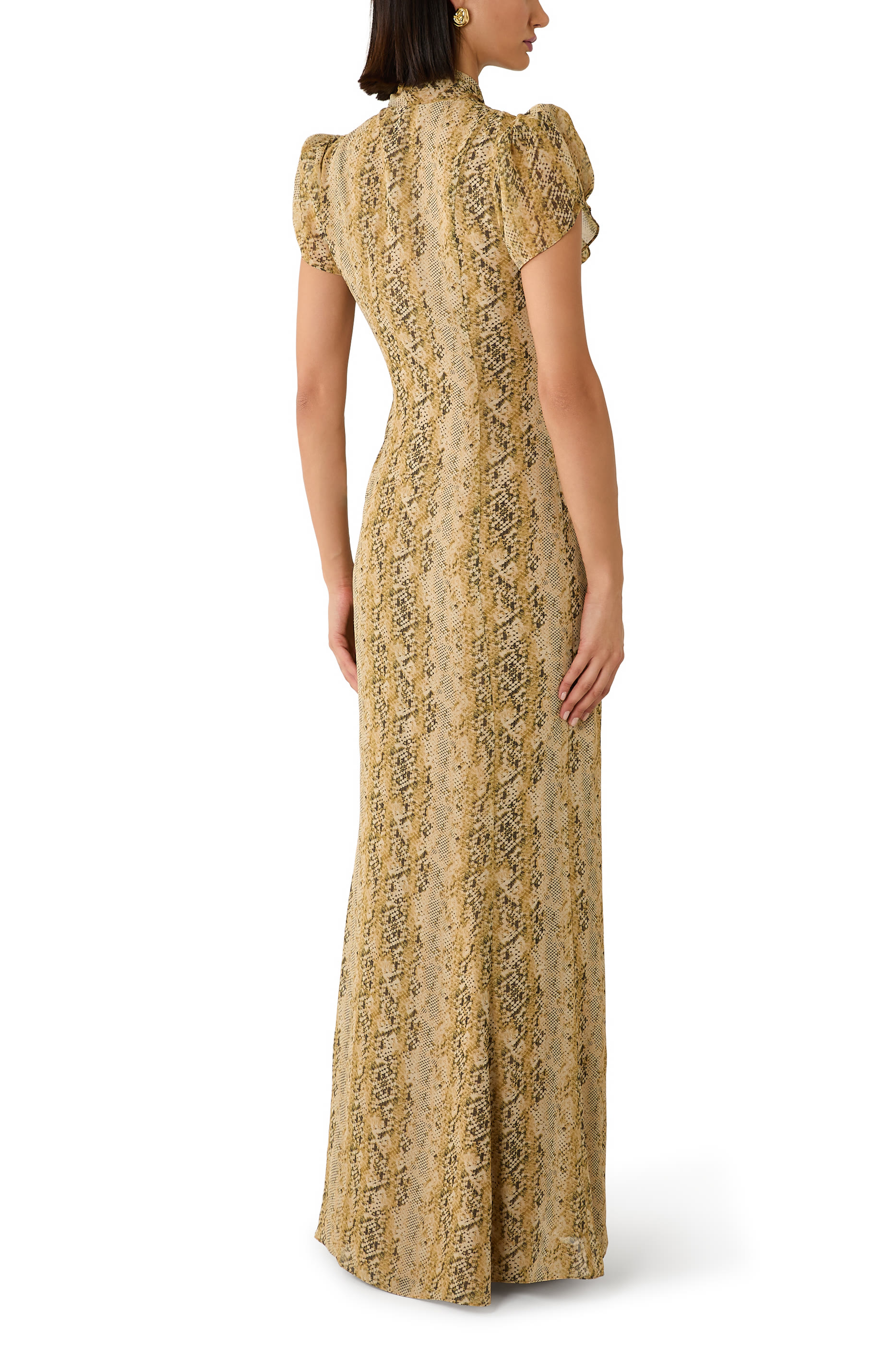 Puff Sleeves Maxi Dress