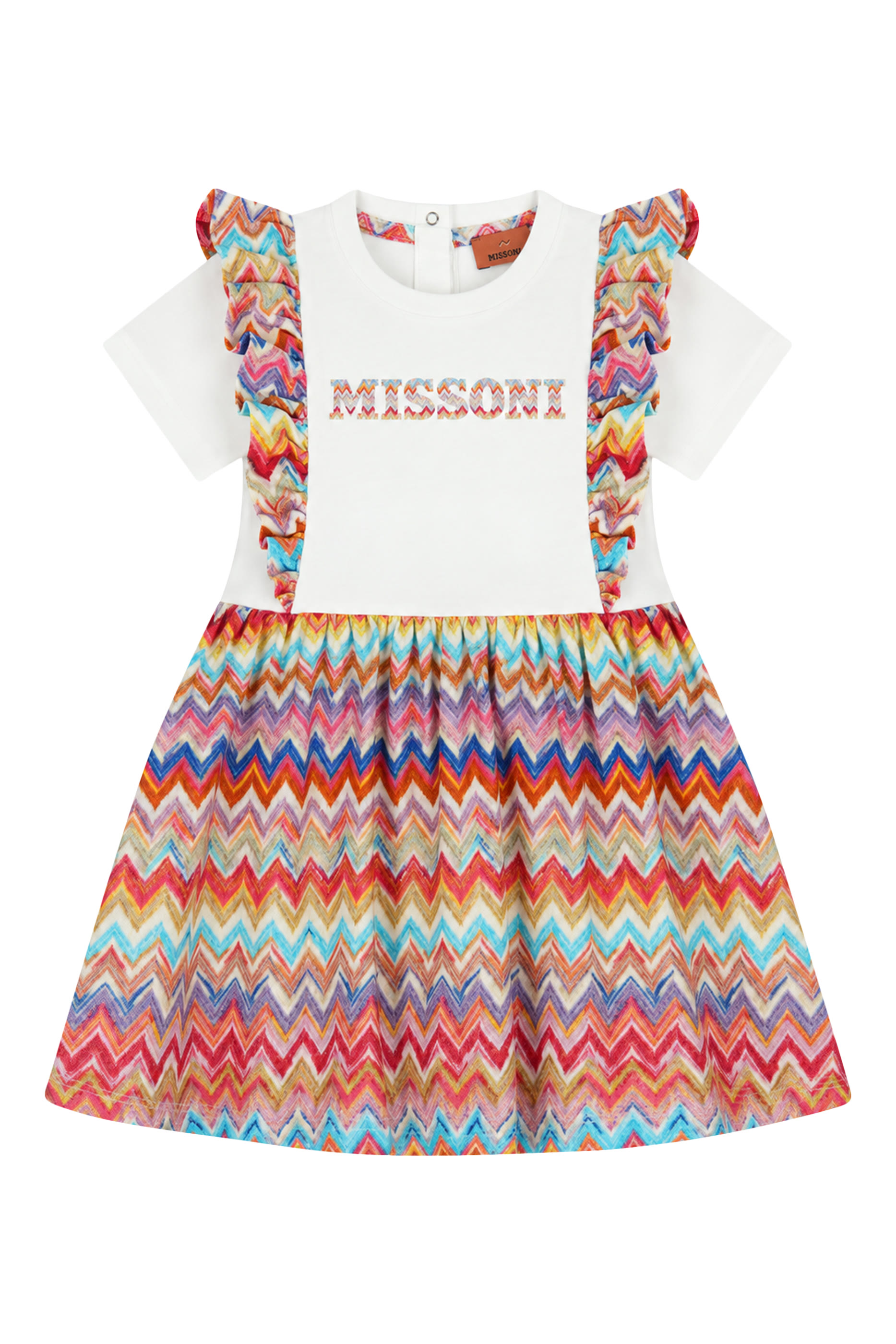 Kids Chevron Jersey Short Sleeves Dress