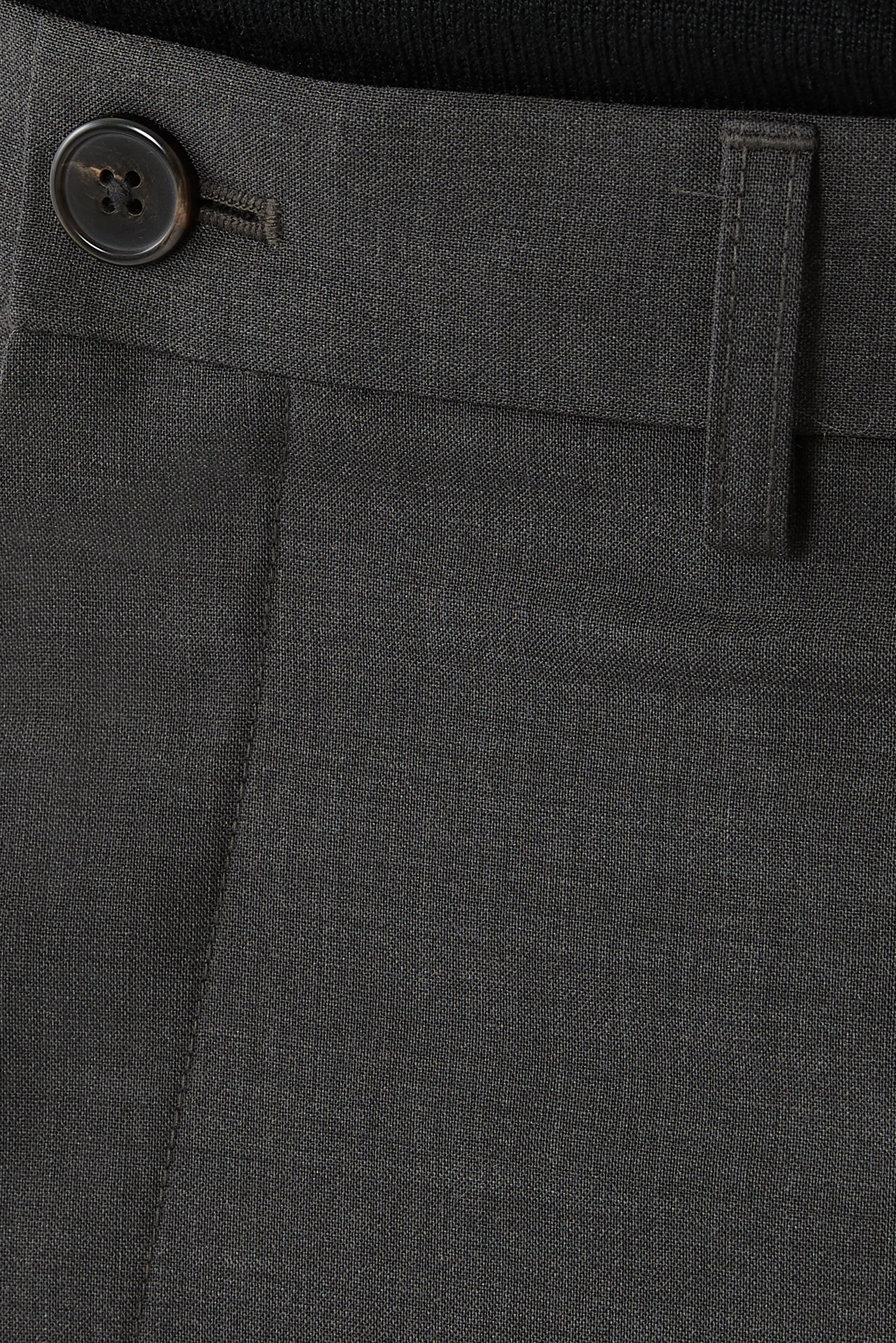 Straight Drawstring Wool Pants