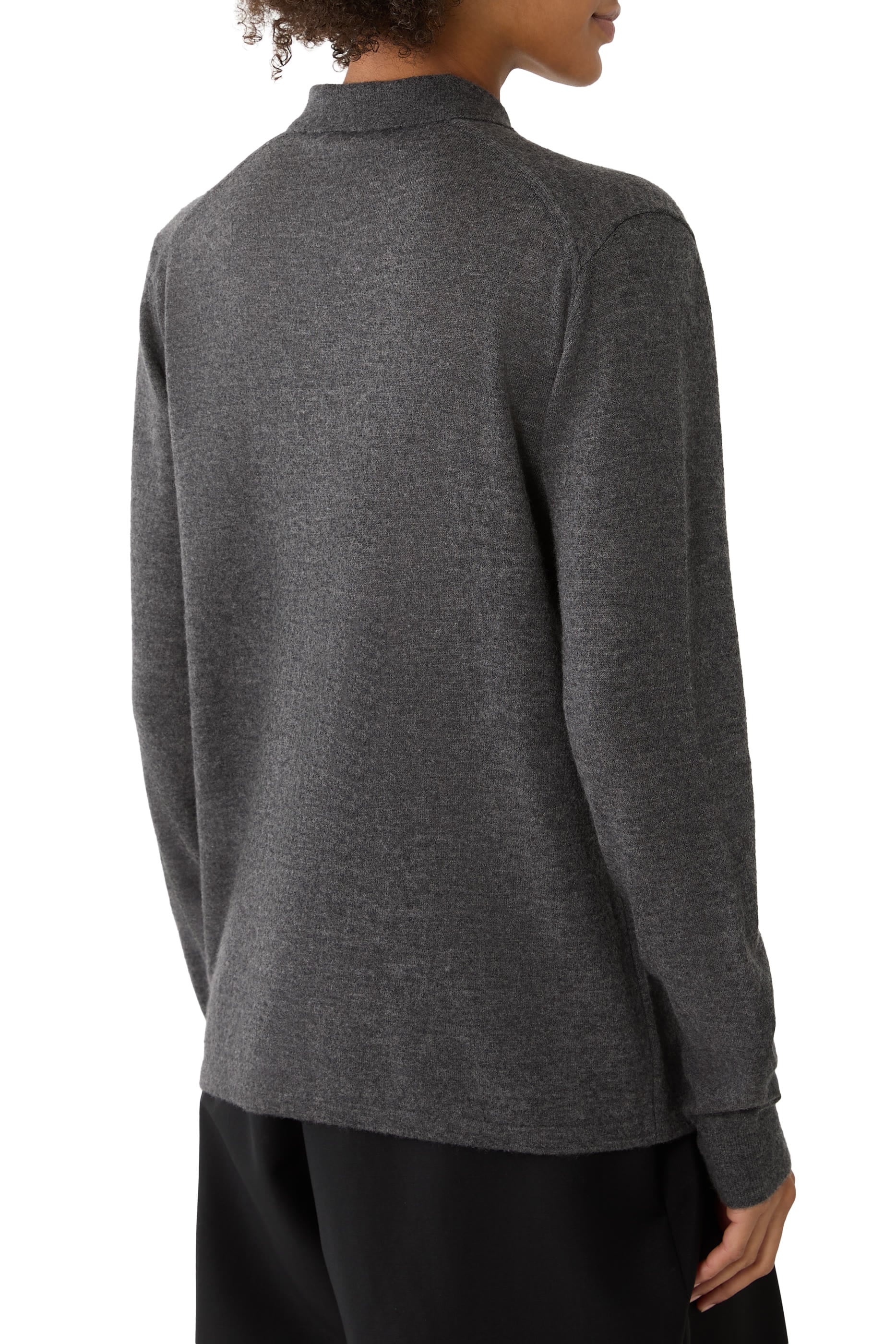 High-Gauge Soft Cashmere Knit Shirt Cardigan