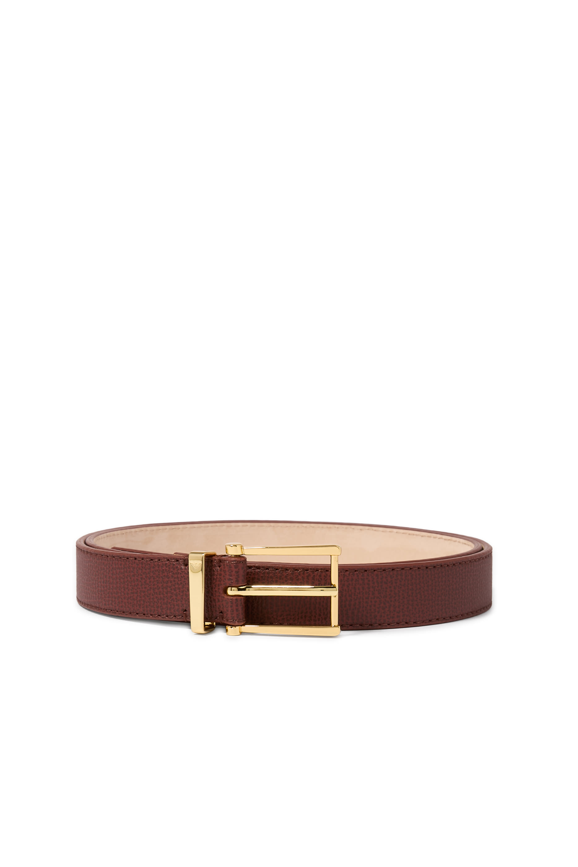 Textured Leather Tongue Belt 