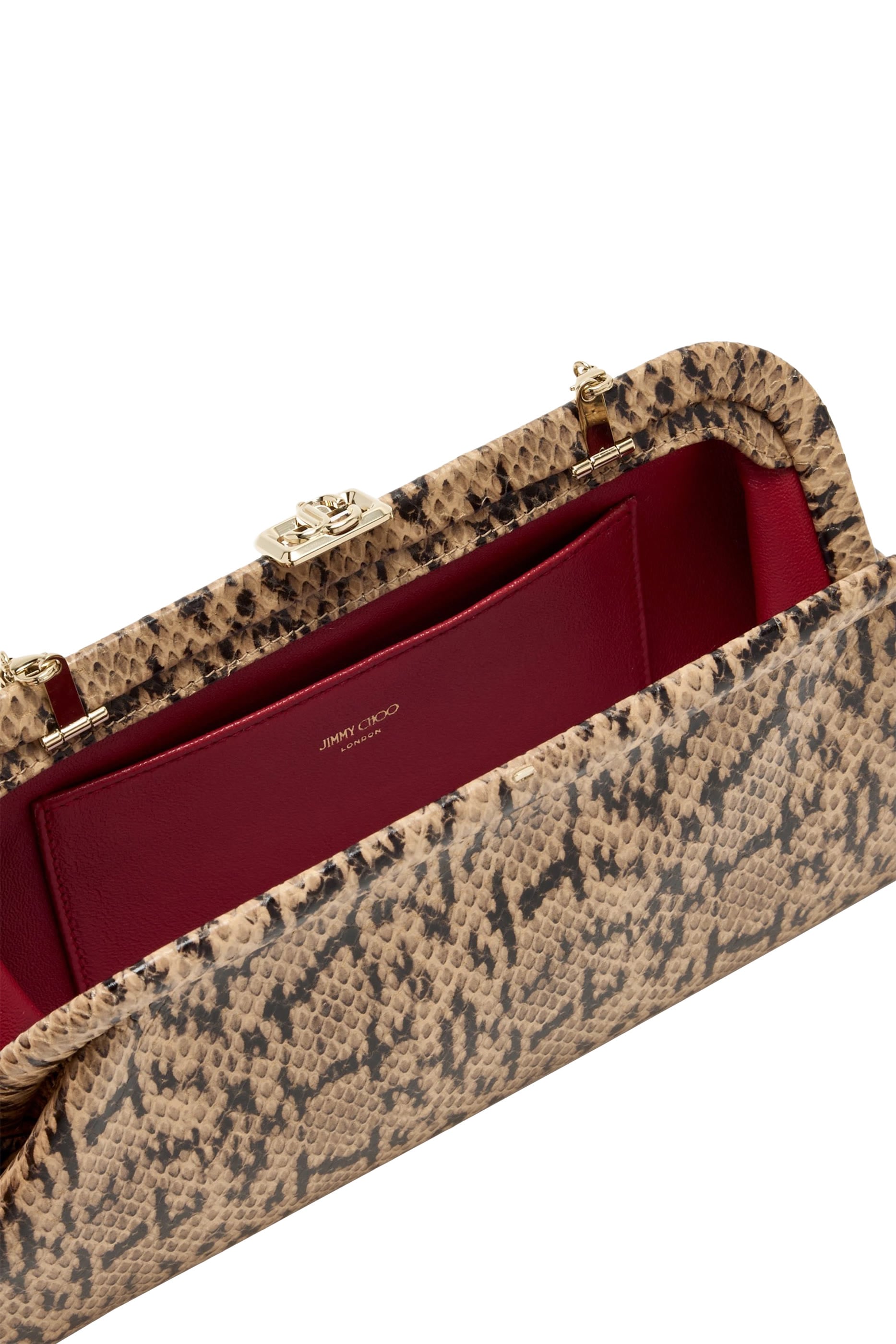 Skylar Gold Candy Wrap Leather Clutch with Square JC Clasp
