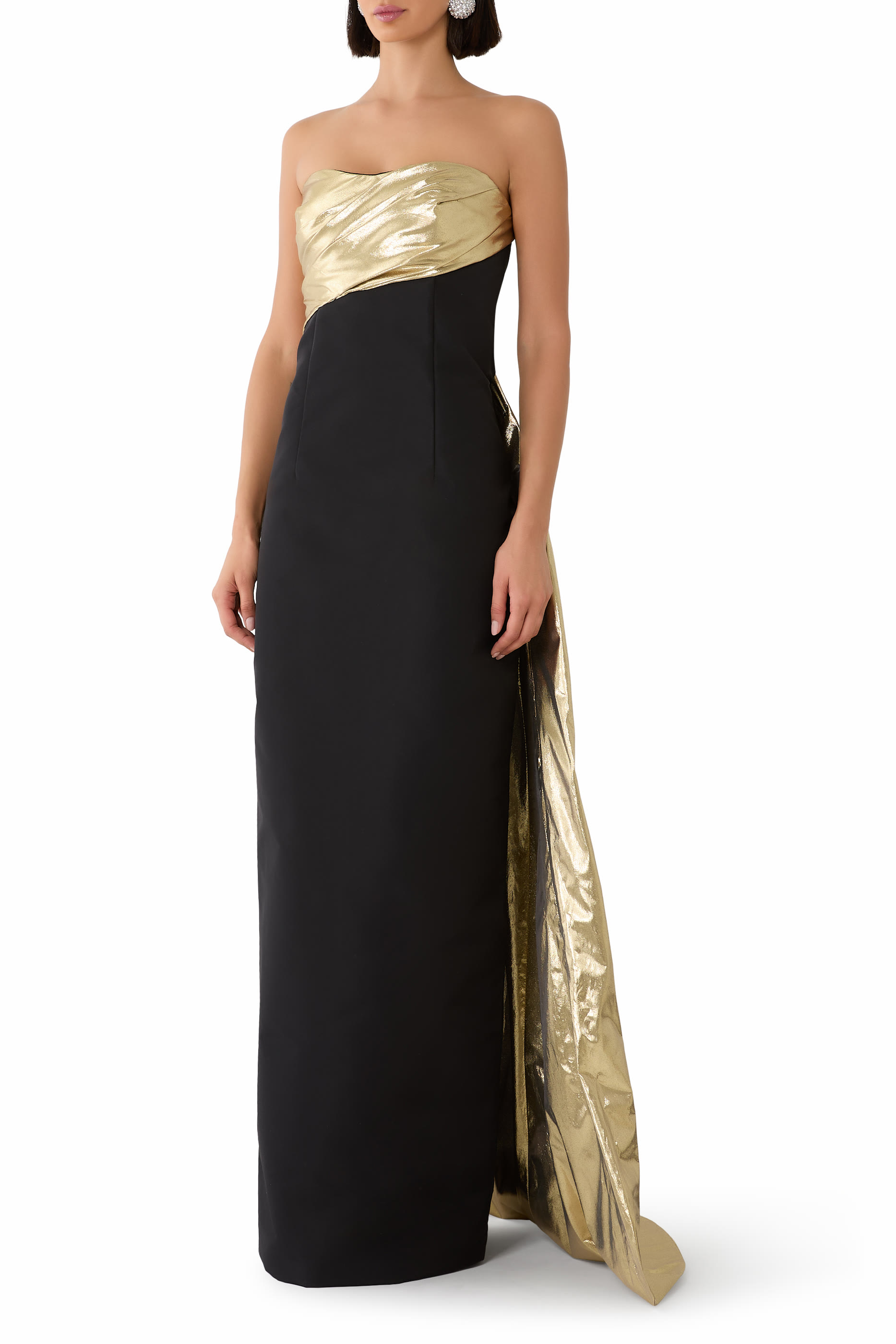 Strapless Lamé Gown