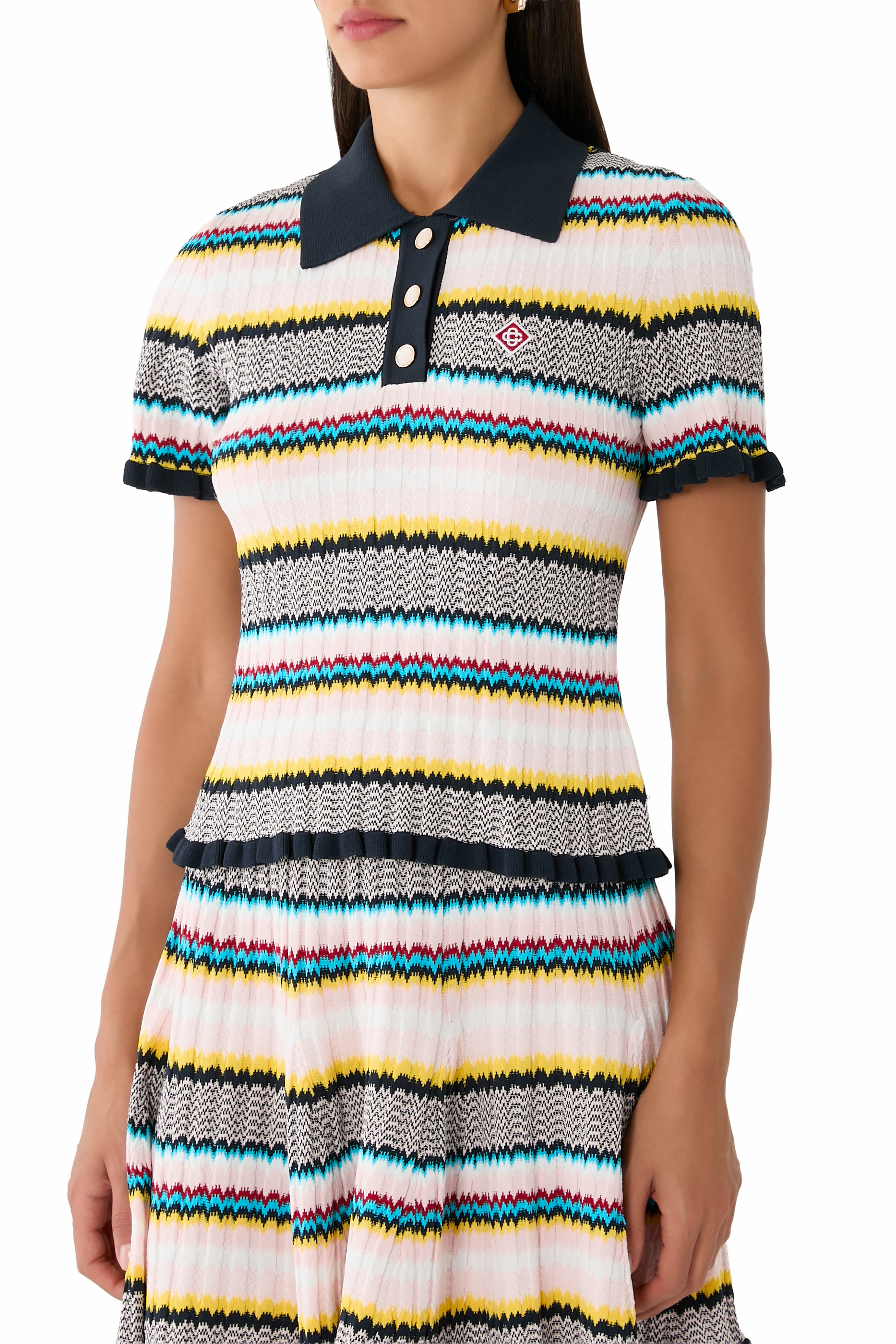 Chevron Short Sleeve Polo Shirt 