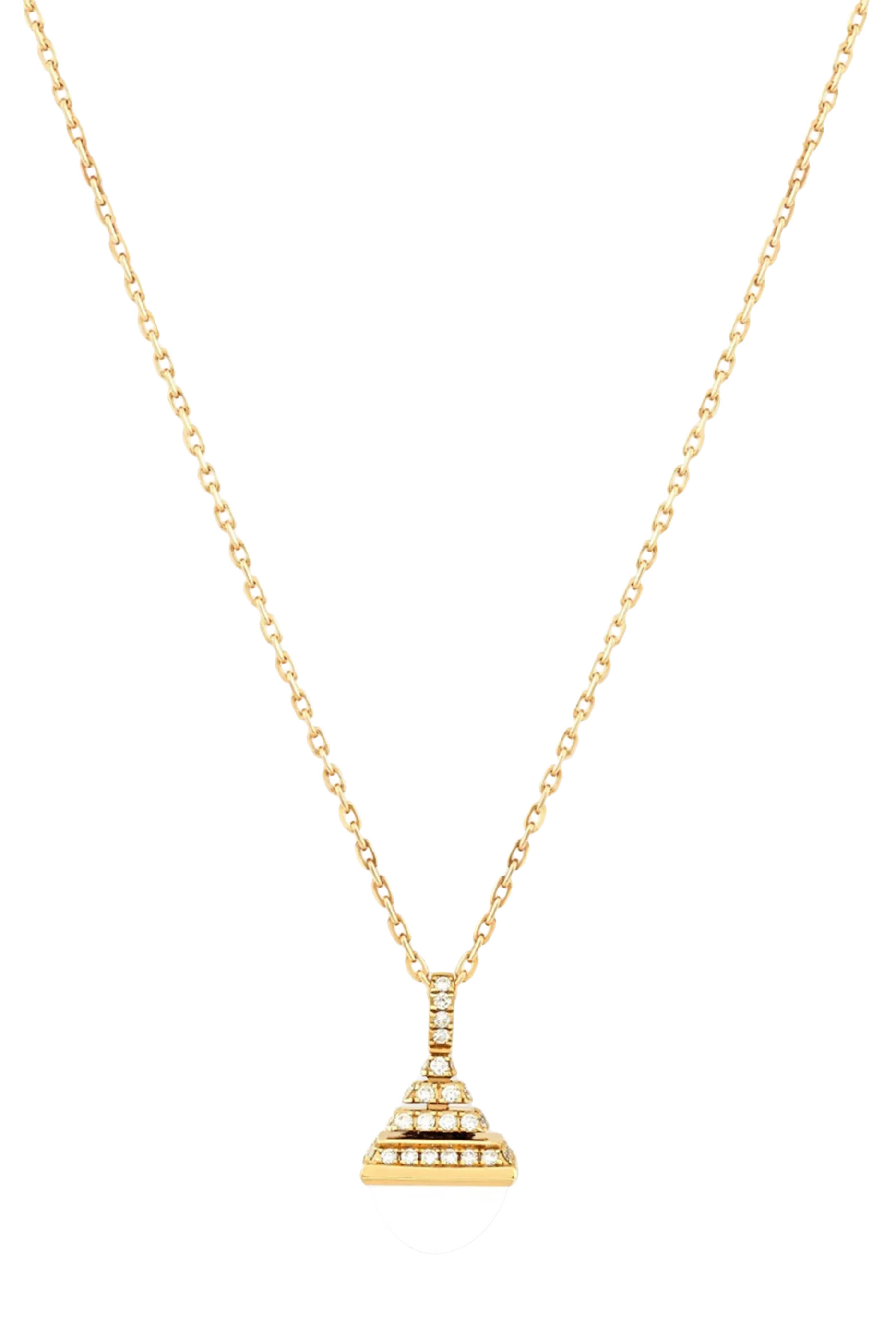Cleo Rev Mini Pendant, 18k Yellow Gold & Diamonds