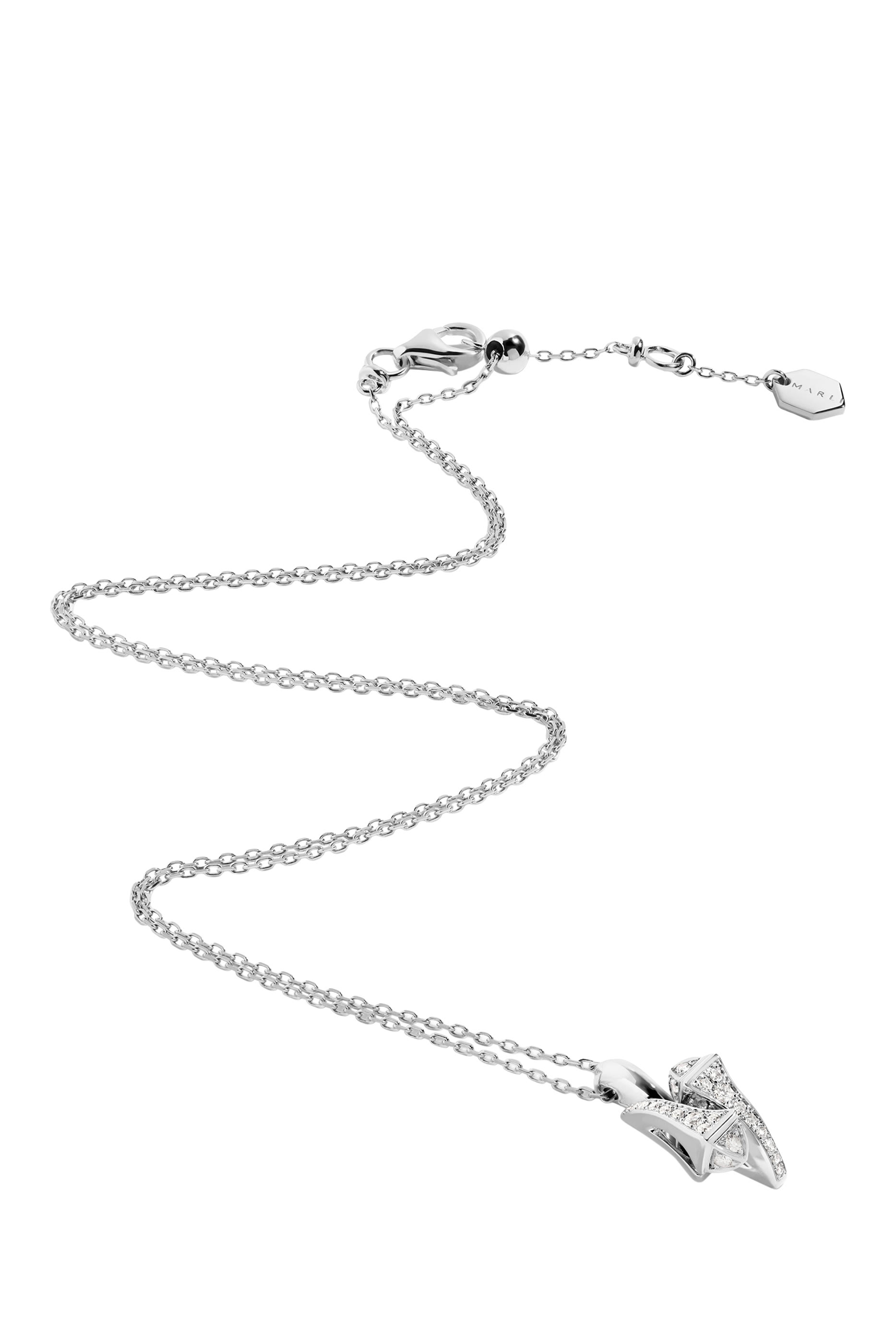 Cleo Huggie Pendant, 18k White Gold & Diamonds