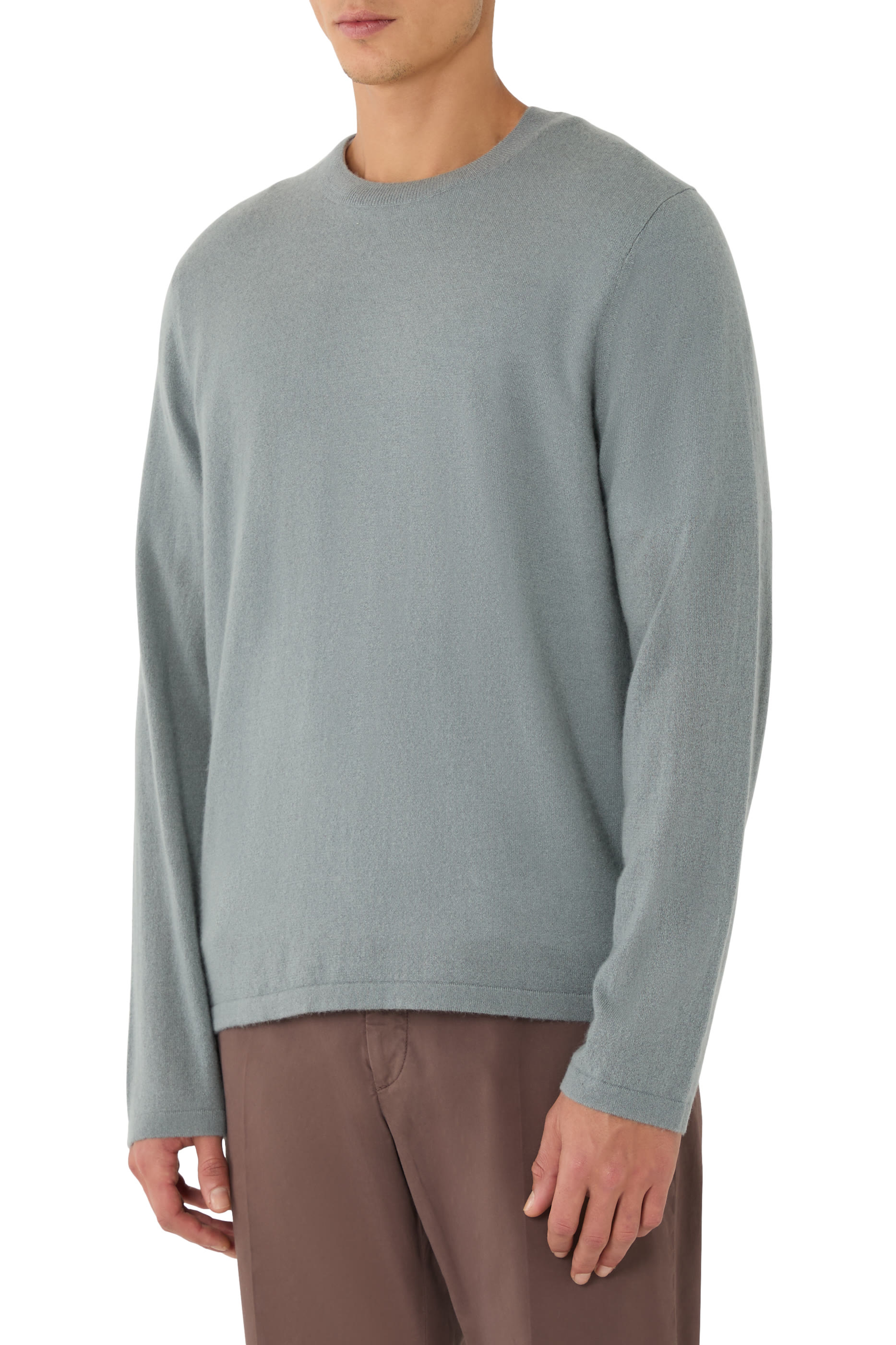 Cashmere-Silk Crew Neck Sweater