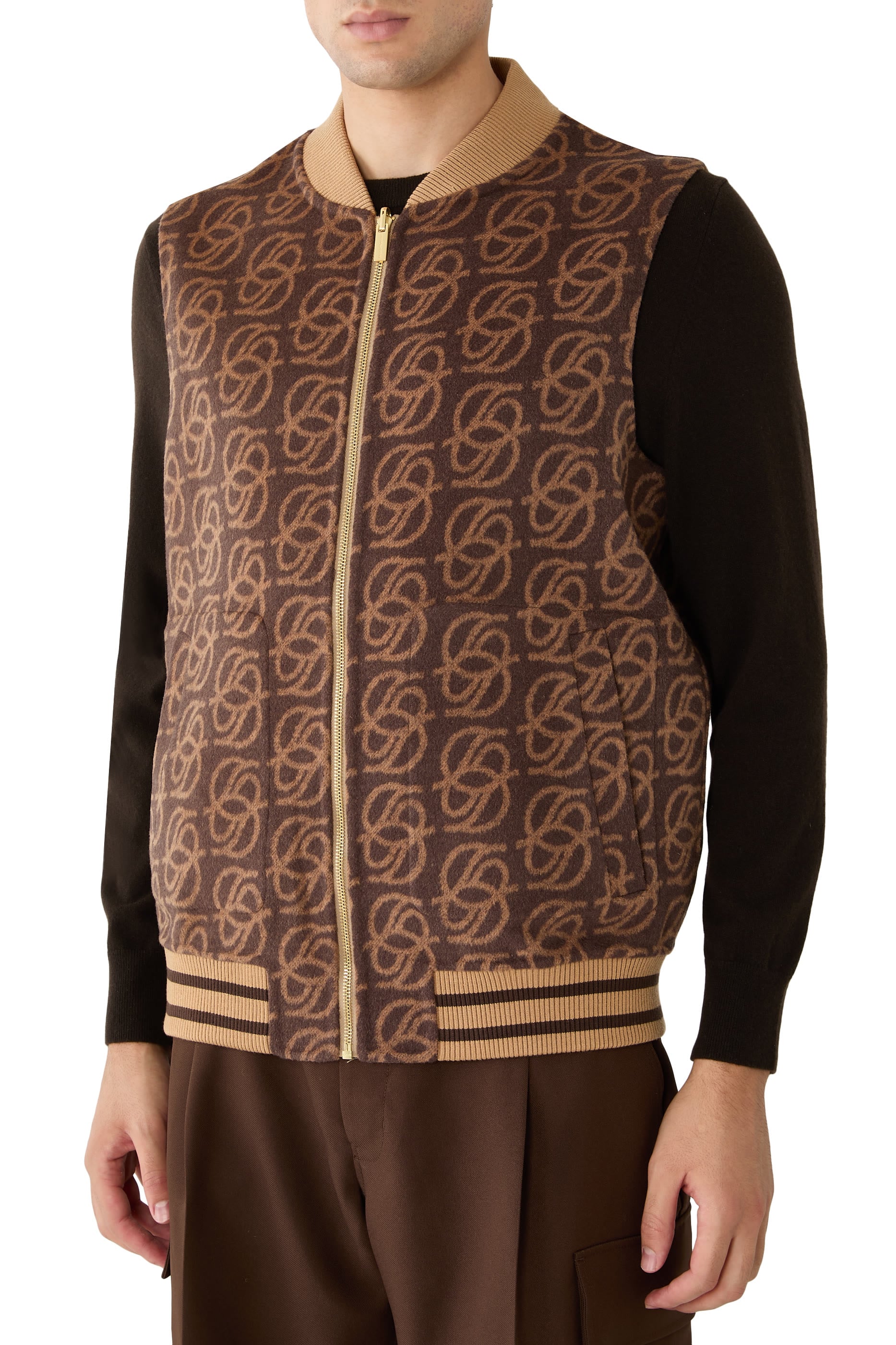 Monogram Sleeveless Zipped Jacket