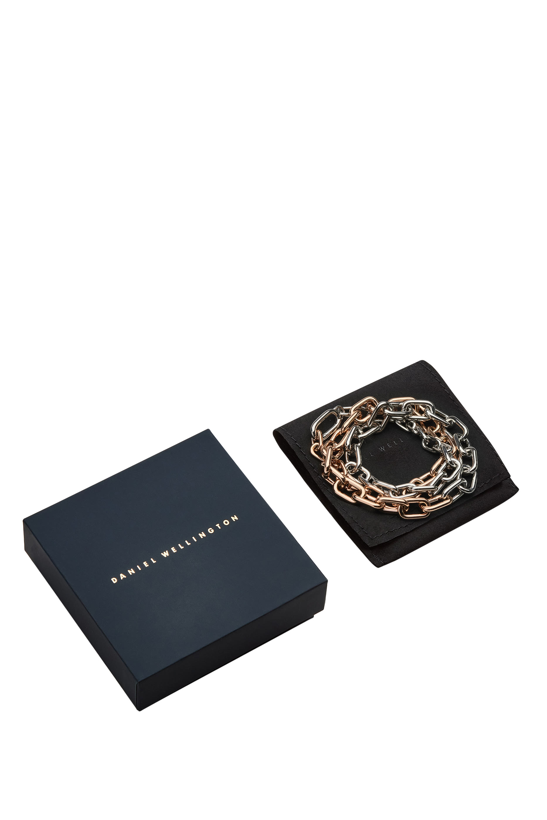 Contrast Link Necklace, Stainless Steel