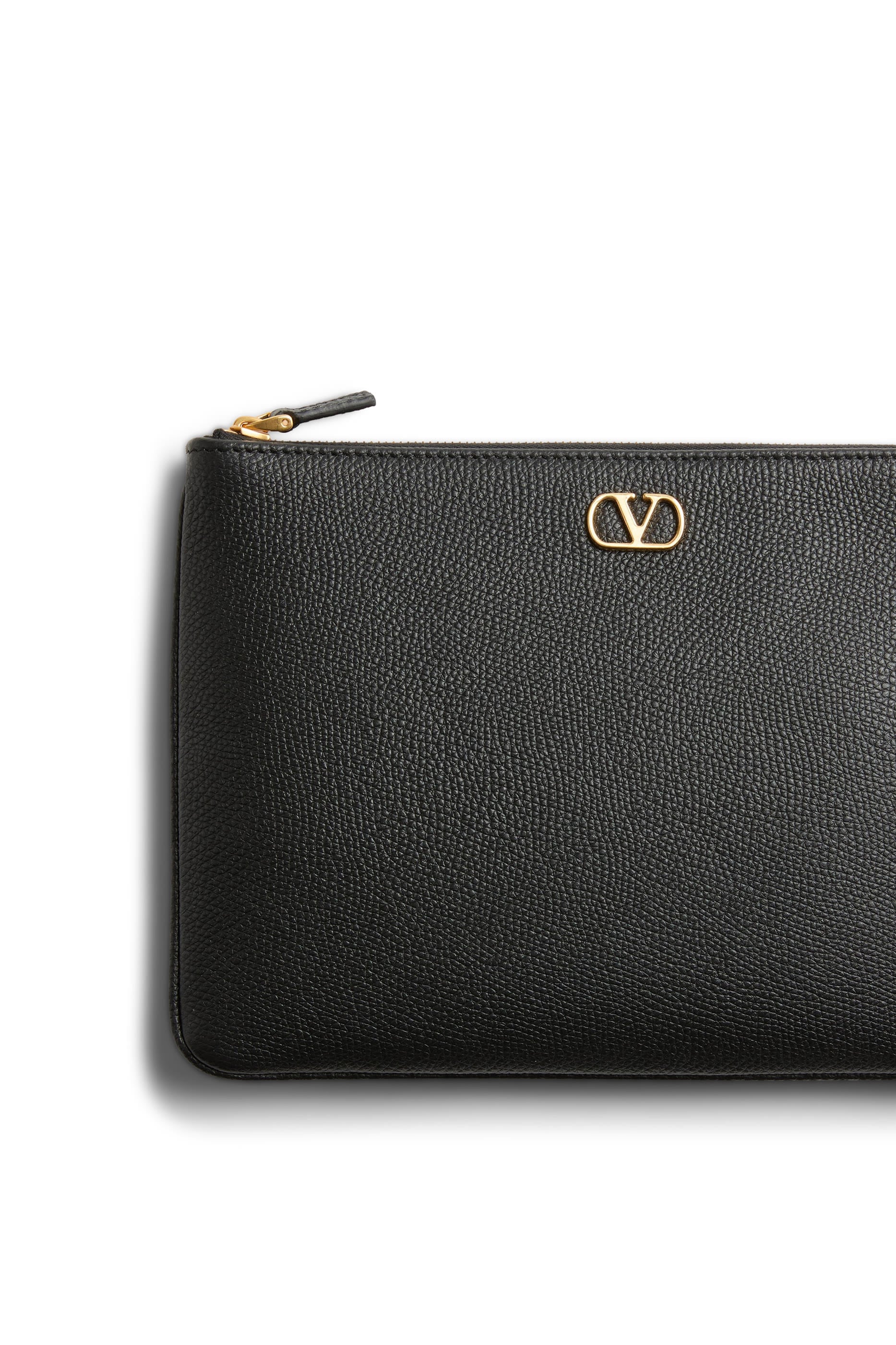VLogo Signature Grainy Calfskin Clutch Bag