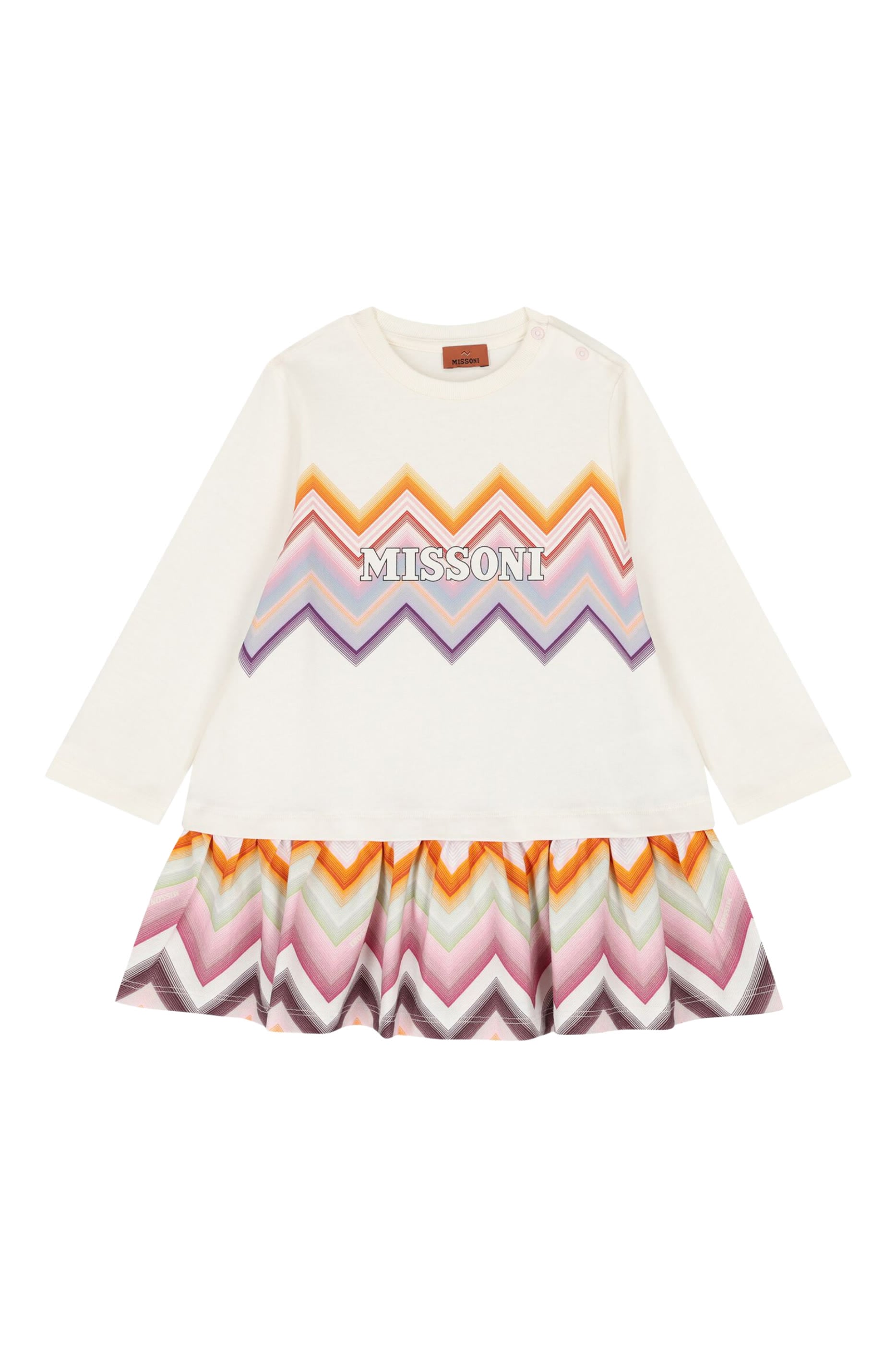 Kids  Chevron Long Sleeve Jersey Dress 
