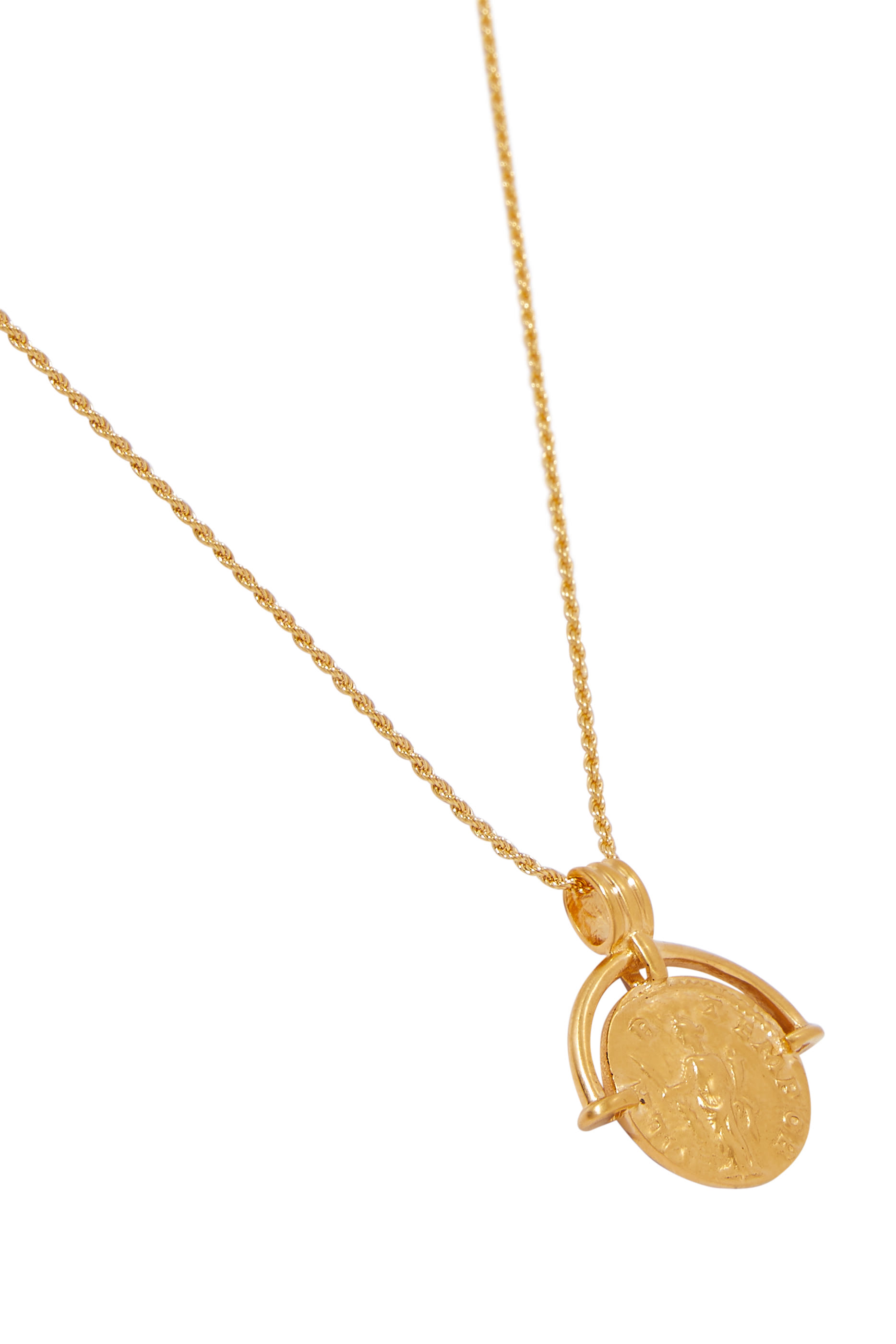 Lucy Williams Medium Engravable Roman Arc Coin Necklace