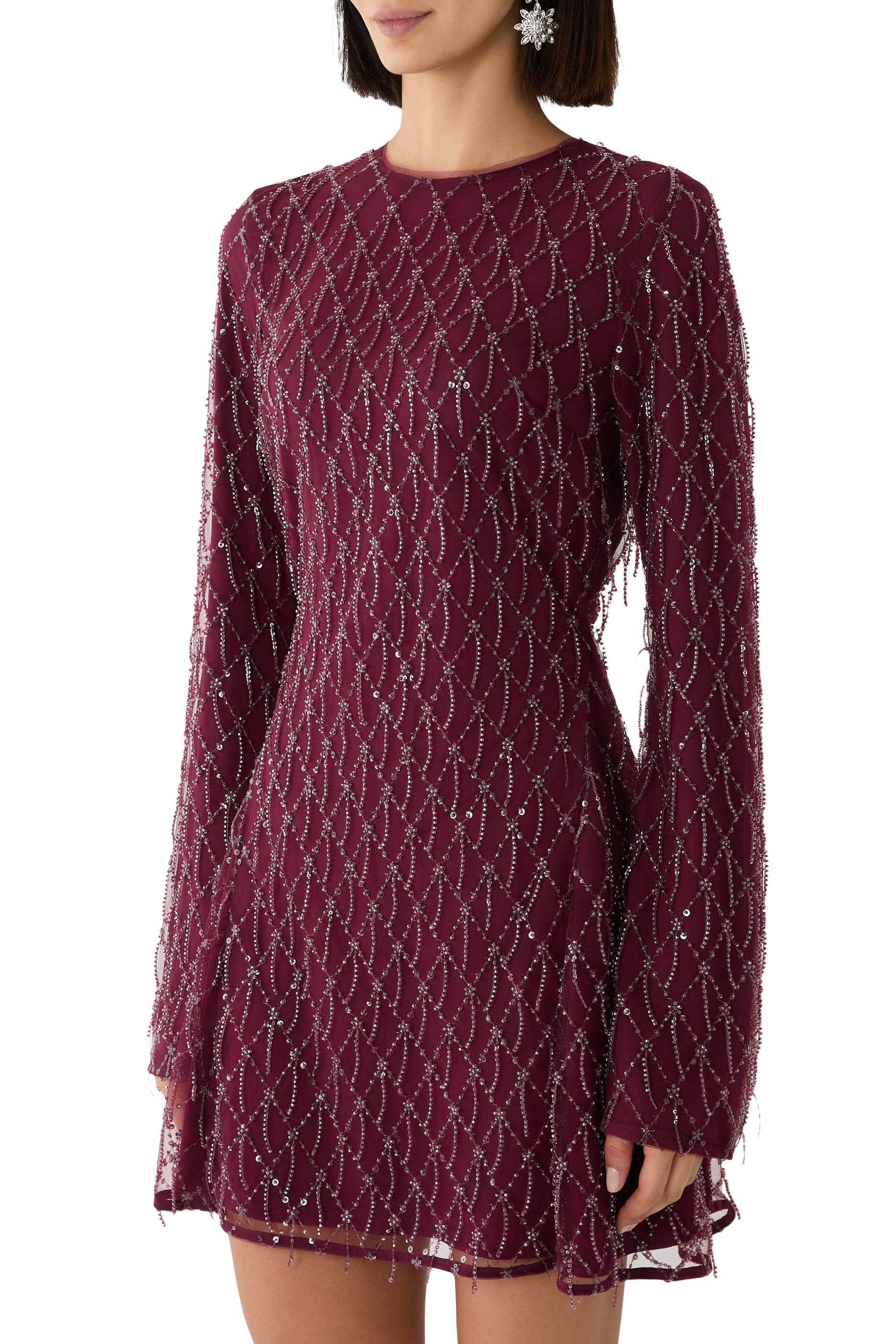 Sequins Mini Flared Dress