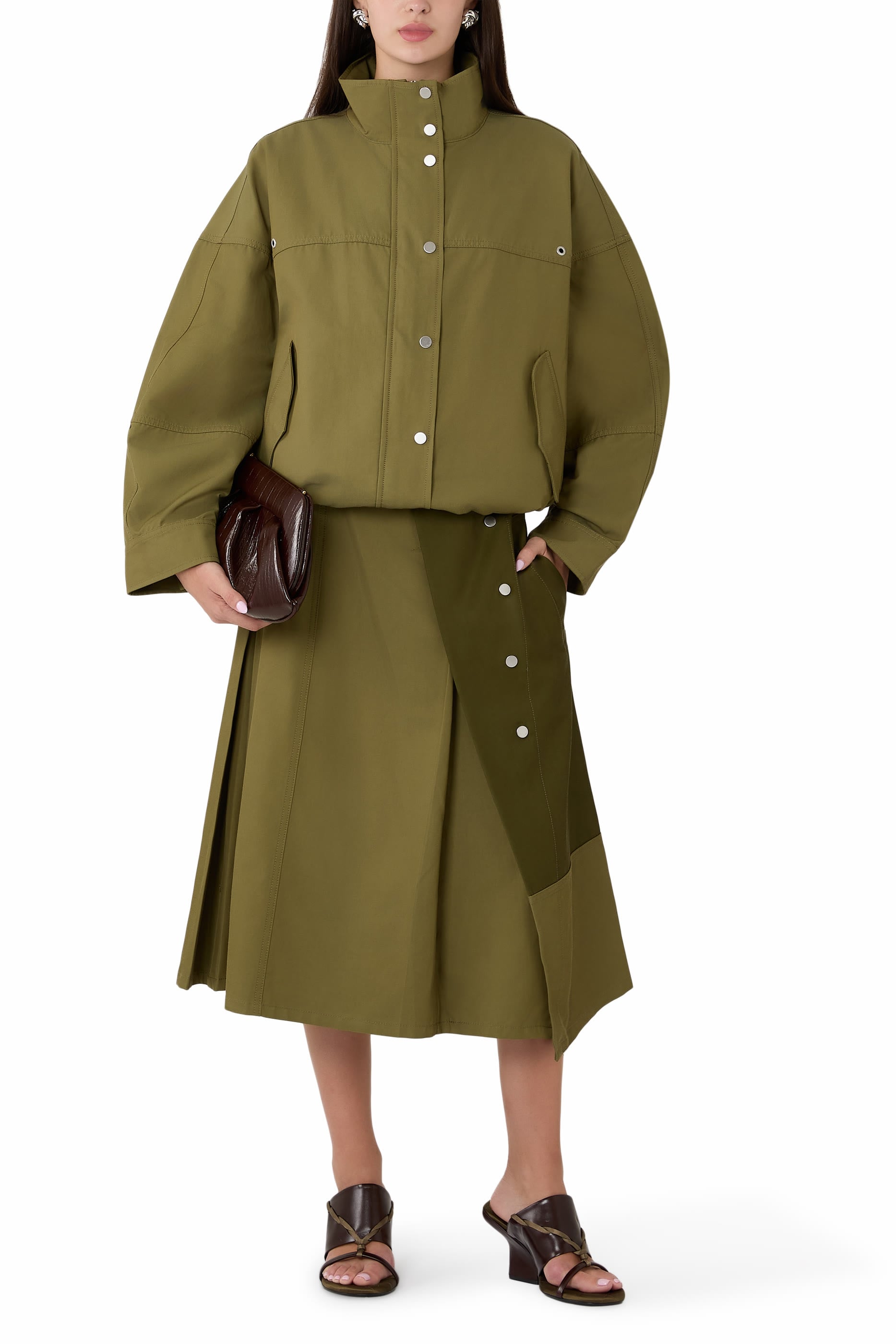 Belted Wrap Utility Skirt