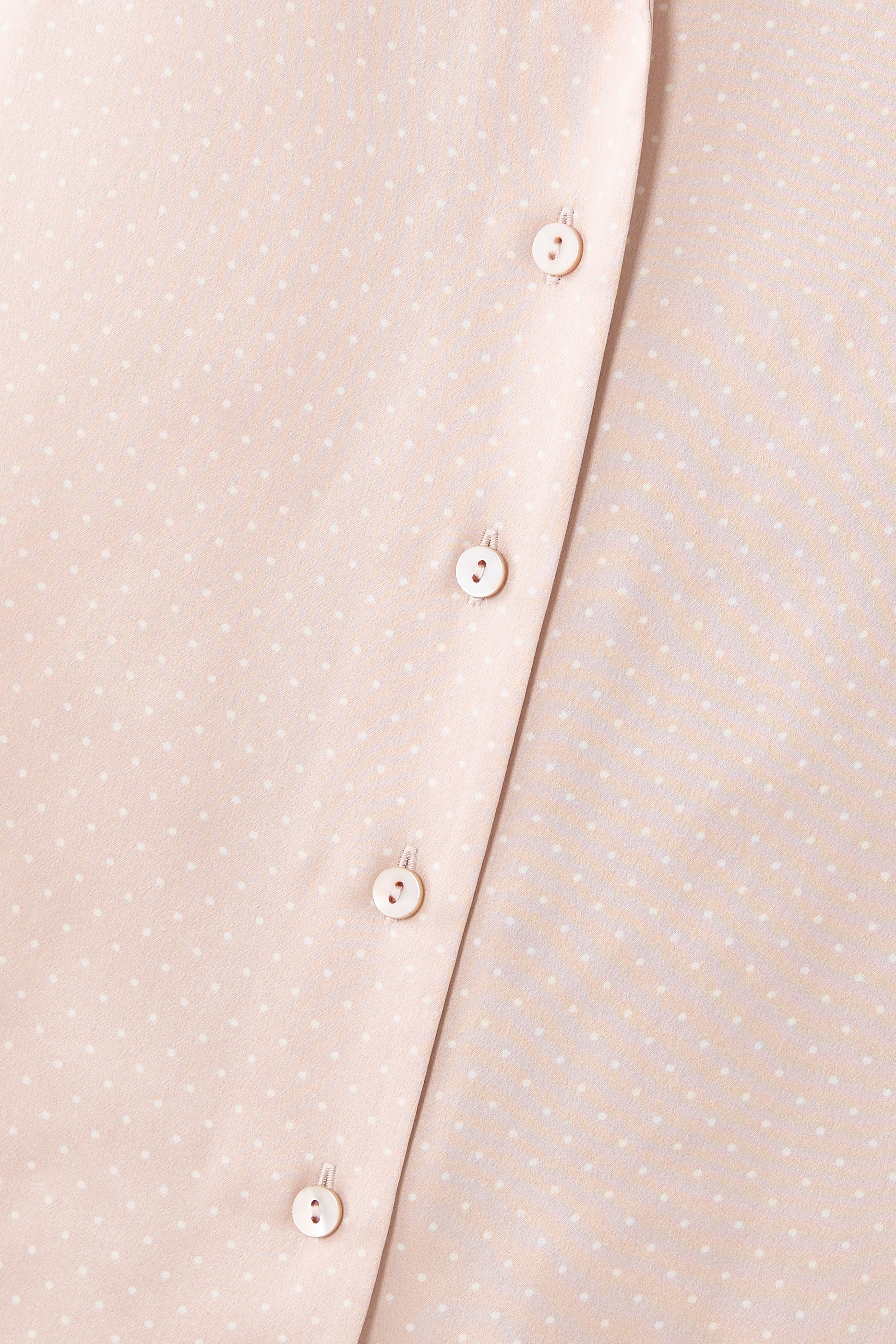 Silk Dot Drop Shoulder Pajama Set 