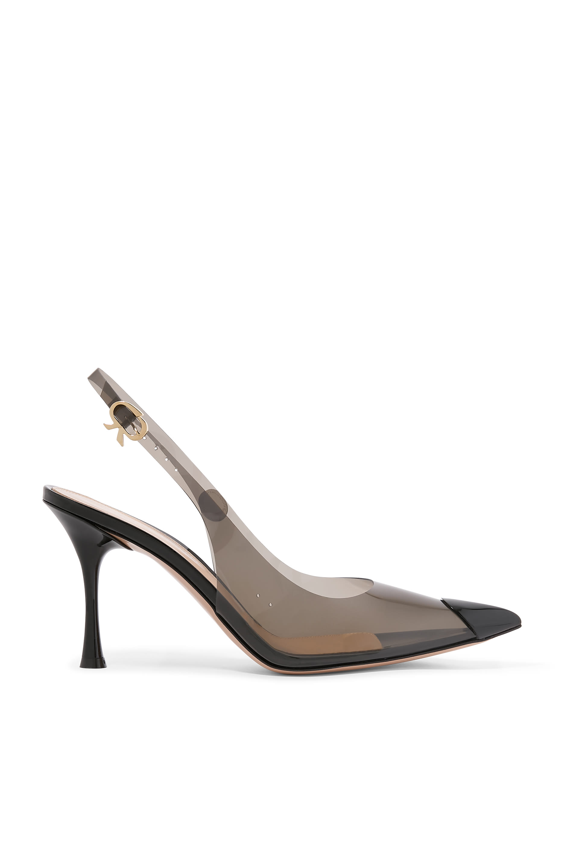Diana 85 Slingback Pumps in Plexi & Patent