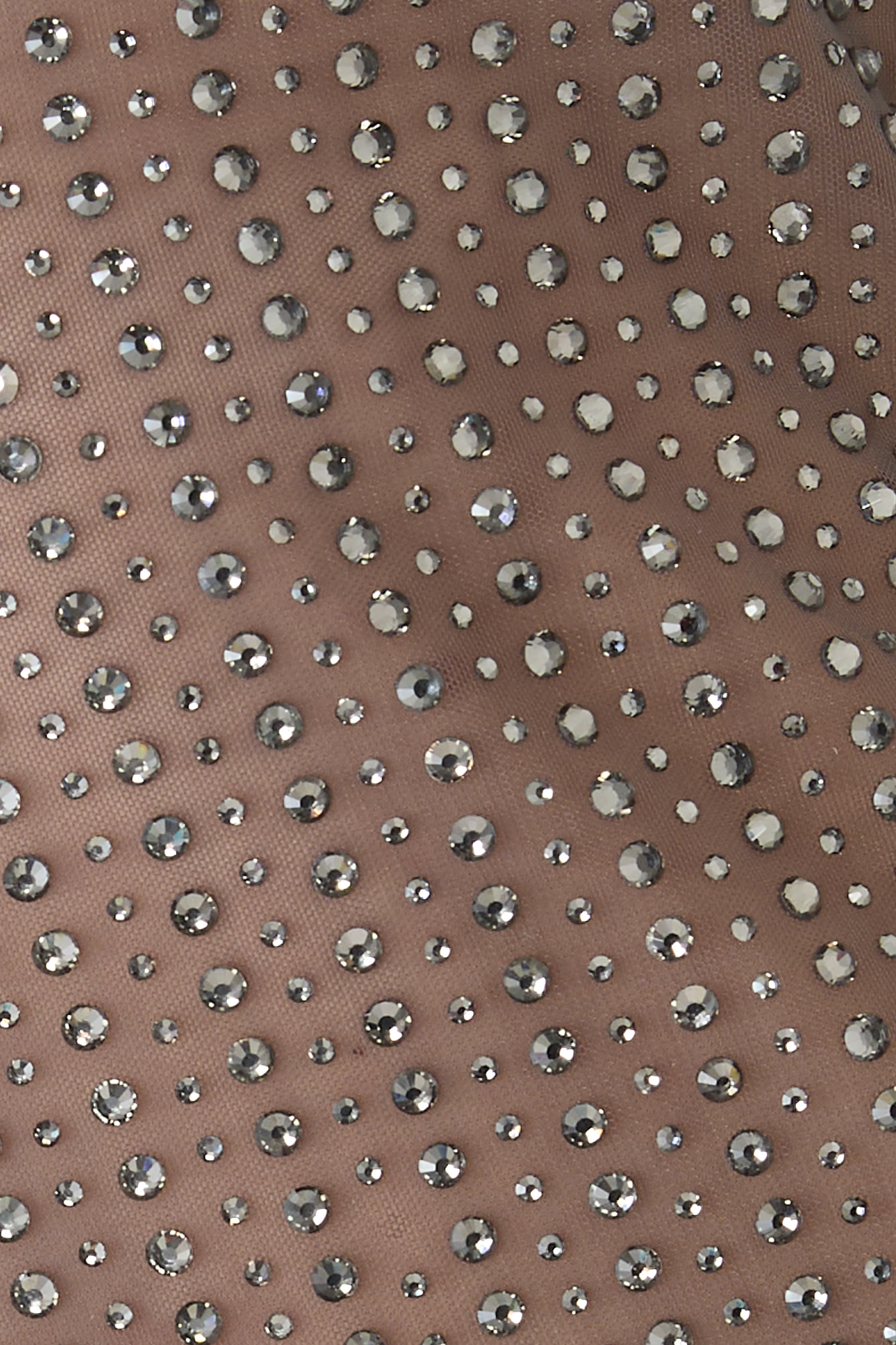 All-Over Crystal Embellishments Mini Dress