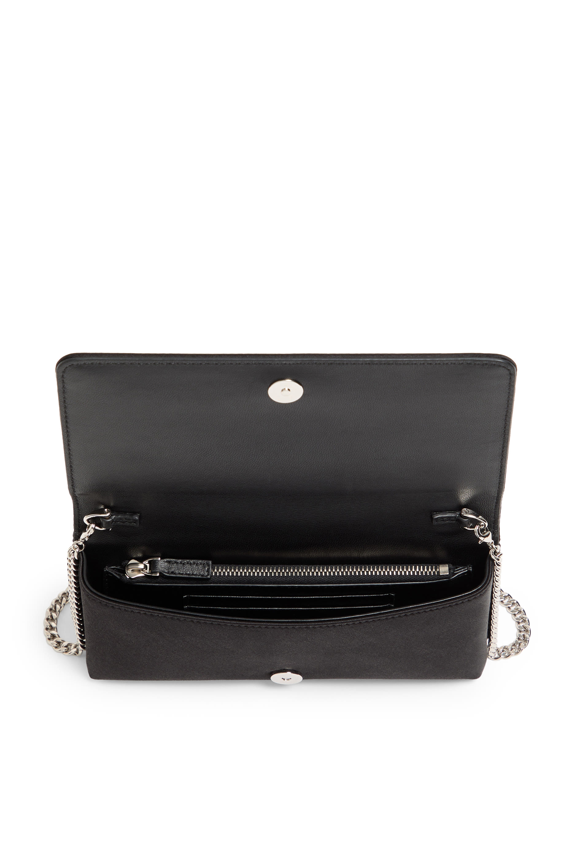  VLogo Signature Grainy Calfskin Wallet with Chain