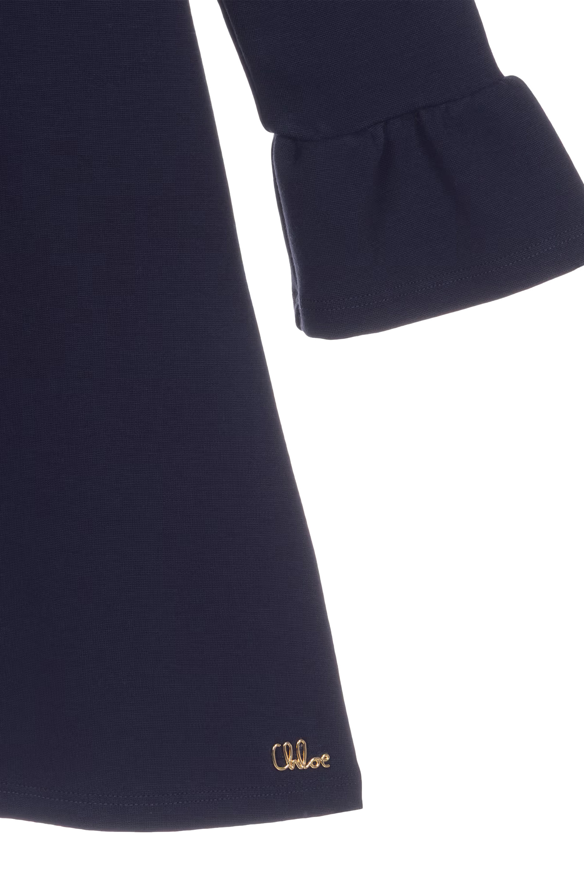 Kids Broderie-Anglaise Collar Ruffled-Cuff Dress