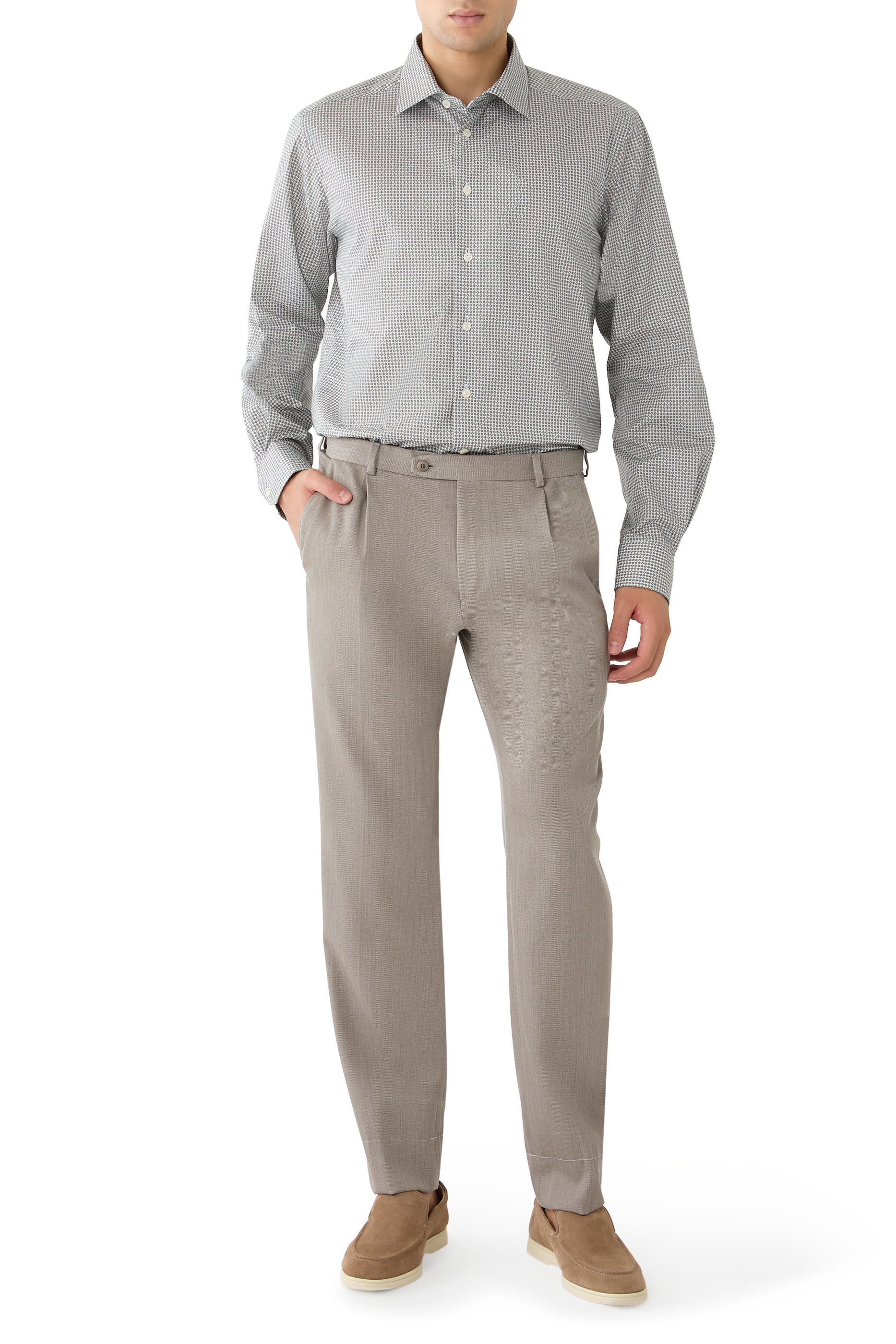 Micro Print Dress Shirt