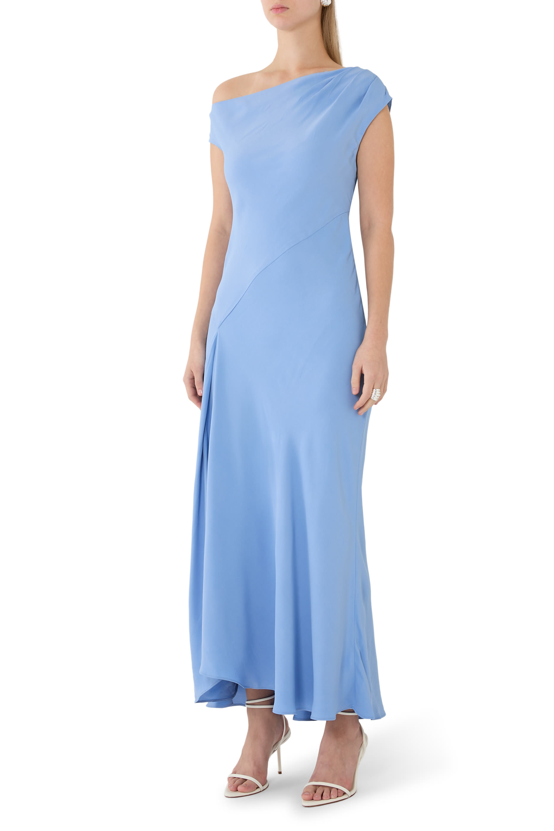 Rio Asymmetrical Draped Midi Dress