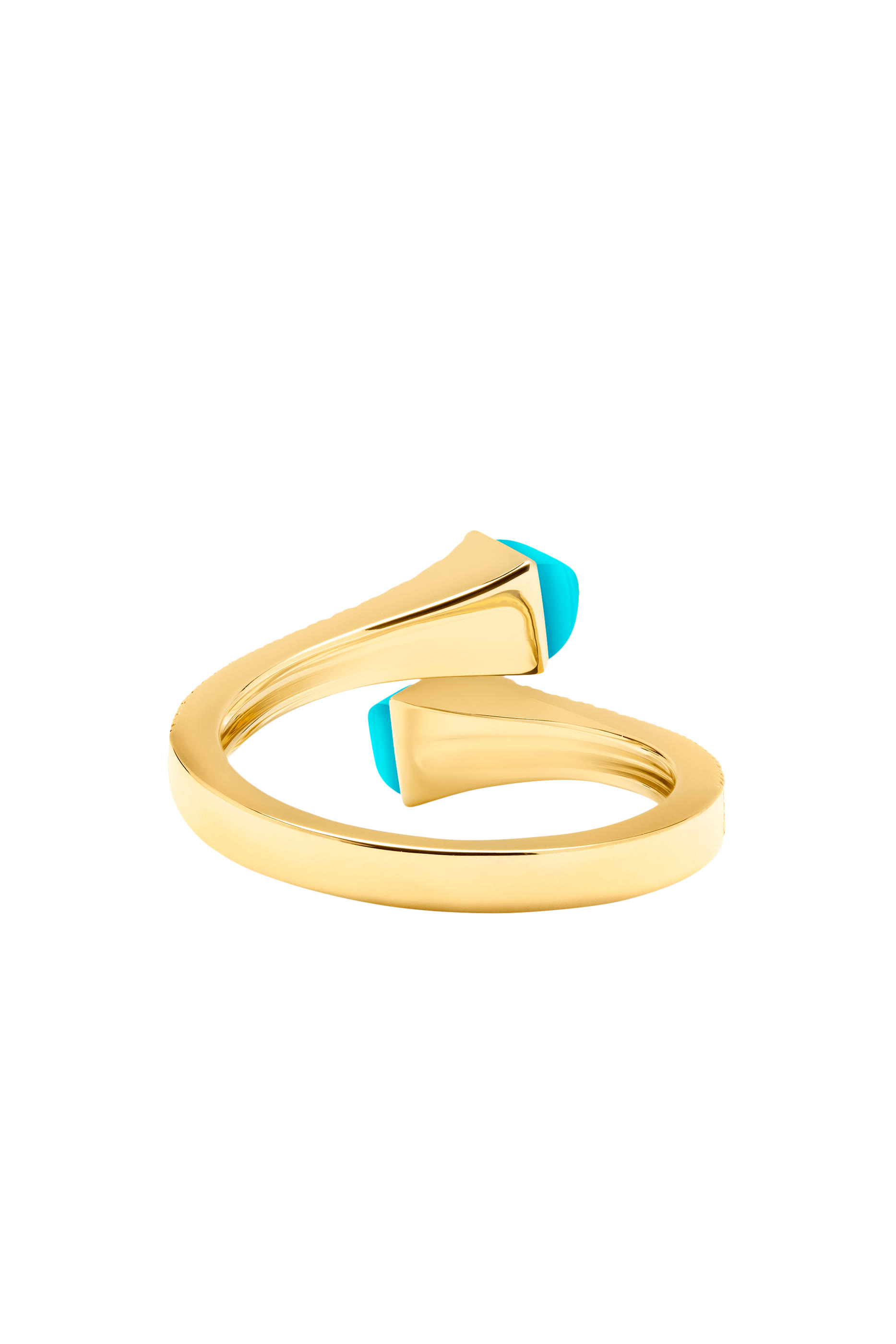 Cleo Slim Ring, 18k Yellow Gold with Turquoise & Diamonds